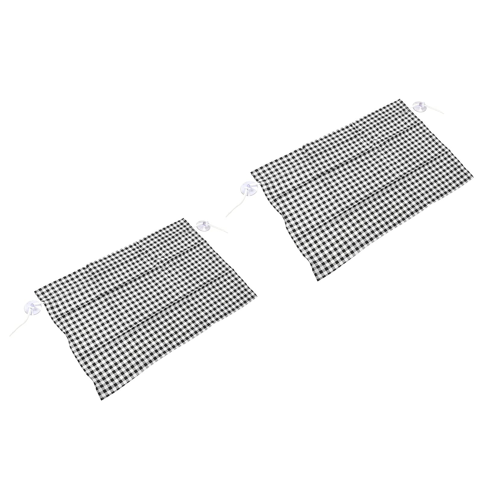 Nusind Car Window Curtain - Grid Pattern, Portable & Removable 2pcs Side Window Shade for Van and Car (Black Plaid) - Perfect for Sun Protection and Privacy on Road Trips