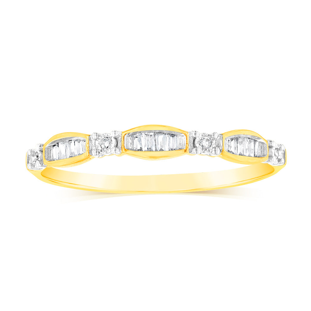 10ct Yellow Gold Diamond Ring for Women - Elegant Solitaire Engagement & Wedding Band - Perfect for Proposals, Anniversaries, and Special Occasions