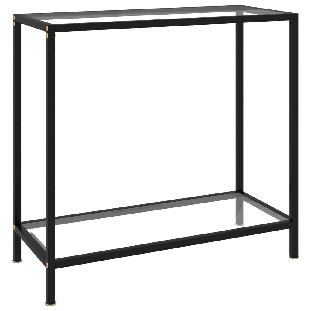 Modern 2-Tier Tempered Glass Console Table - Transparent Coffee Table & Bedside Table for Living Room, Office, Waiting Area & Guest Room - Durable Glass Edges for Home & Commercial Spaces