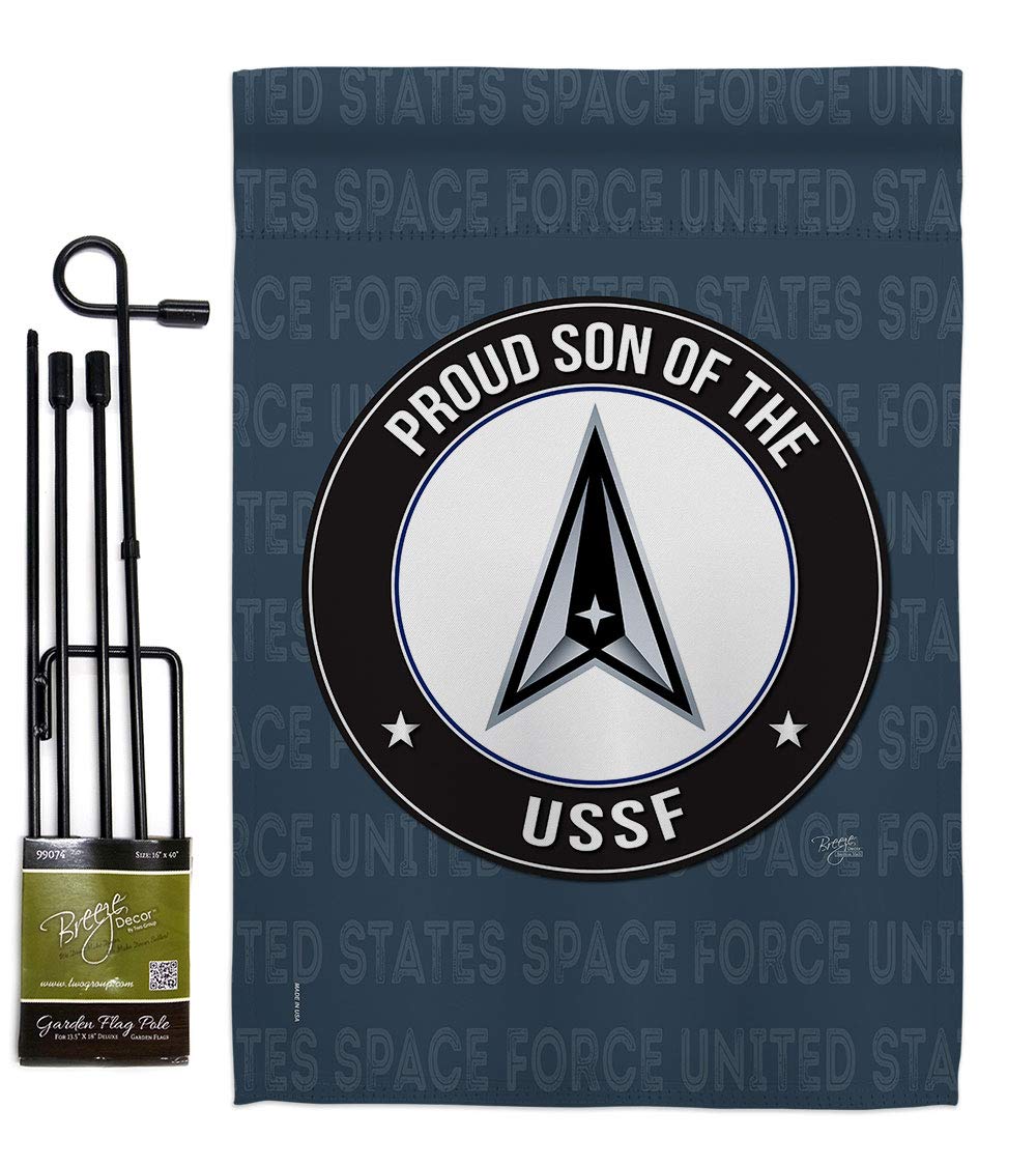 USSF Garden Flag Set with Stand - Military Decor for Yard & Home