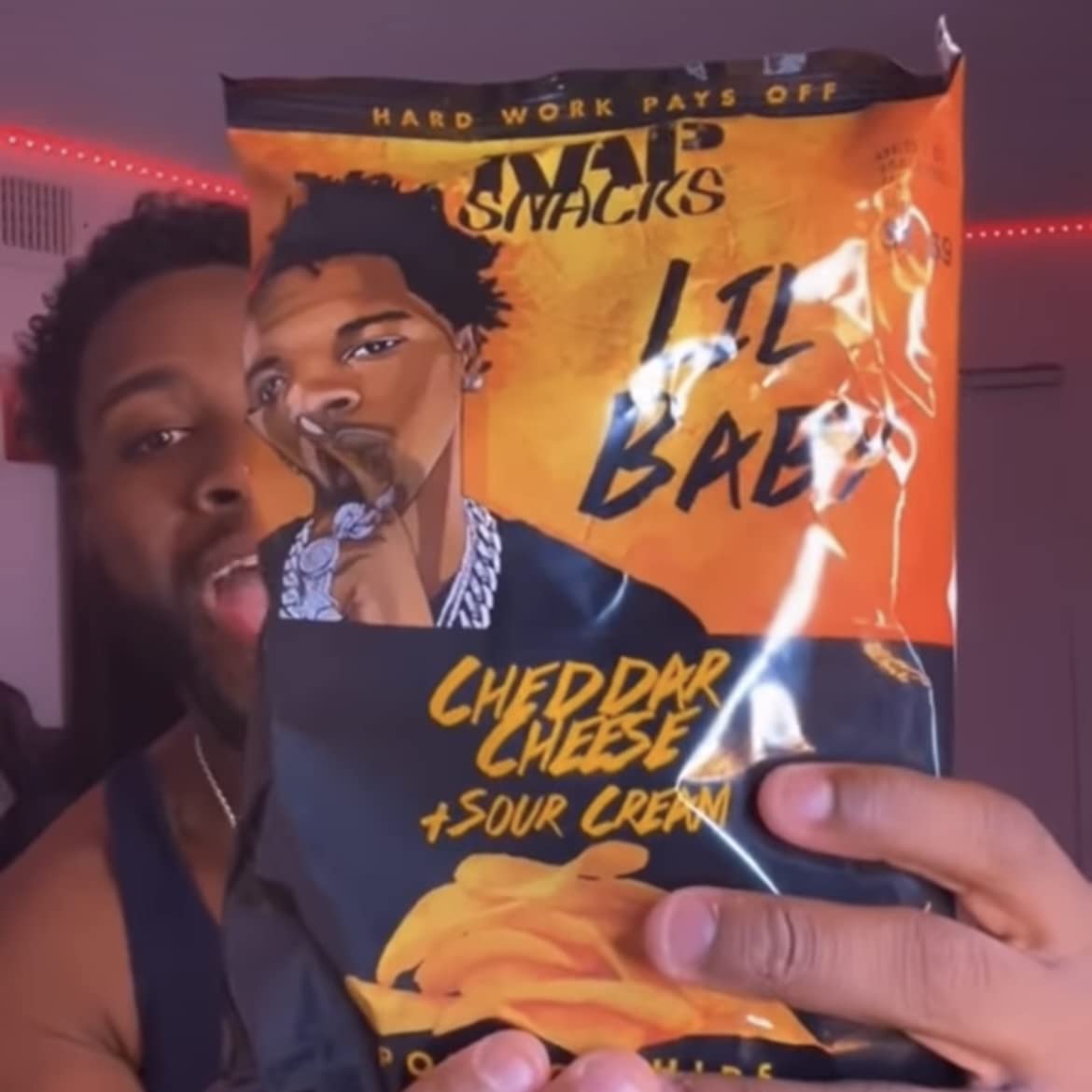 Rap Snacks Lil Baby Cheddar Cheese & Sour Cream Potato Chips - 6 Pack (2.5 Oz Bags) | Crunchy Snack for Parties, Gaming & Movie Nights