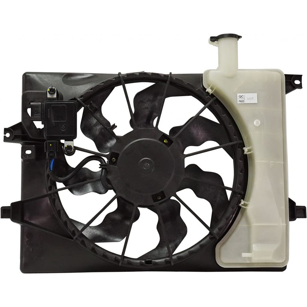 Hyundai Elantra Engine Cooling Fan Assembly 2014-2017 - Replacement for KI3115151, 191275299739, 25380B0000 | Radiator & Condenser Fan with Electronic Module | Single Blade Design | Perfect for Sedan Models | Improves Engine Cooling Performance in Hot Weather & Heavy Traffic