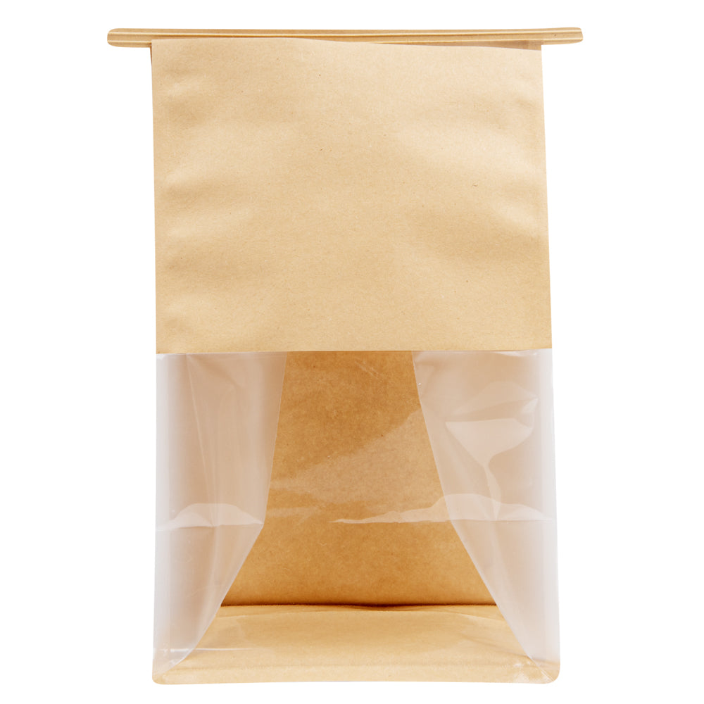 Premium Kraft Cotton Paper Tin Tie Bags with Clear Window - 6.1/4