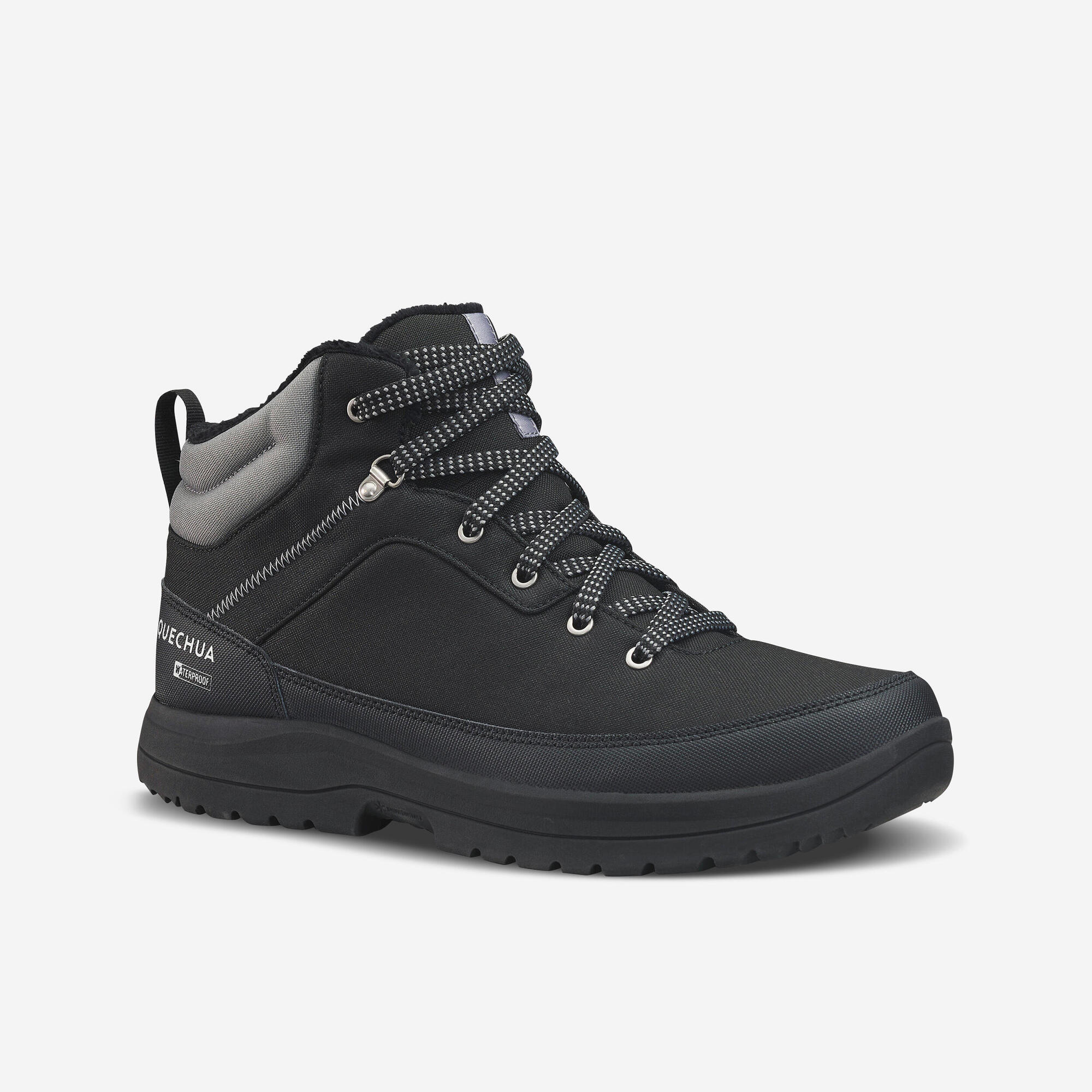 Quechua SH100 Mid Height Waterproof Hiking Boots for Men - Warm Winter Trekking Shoes for Outdoor Adventures & Mountain Climbing