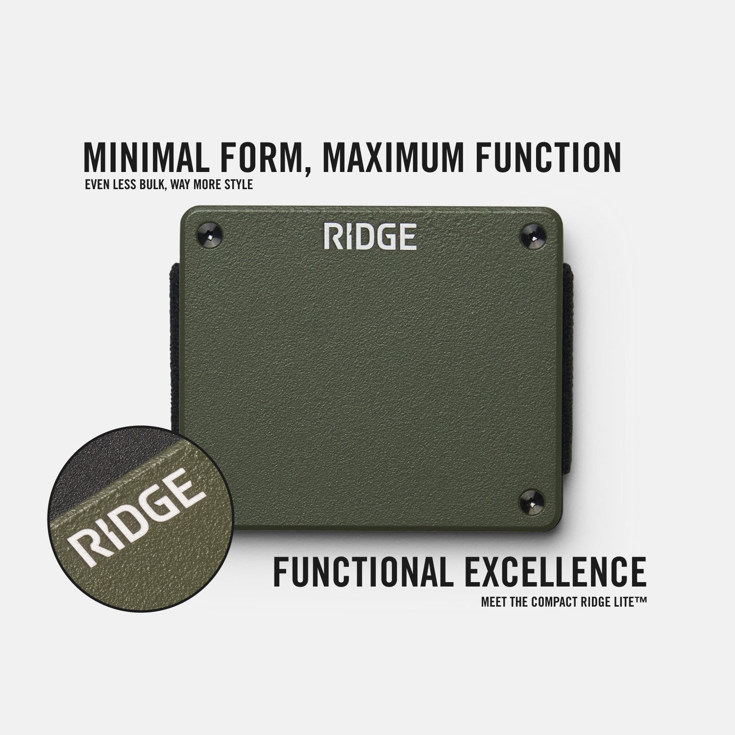 The Ridge Lite Slim Minimalist Wallet - Matte Olive Drab RFID Blocking for Men | Perfect for Travel, Everyday Carry & Outdoor Adventures