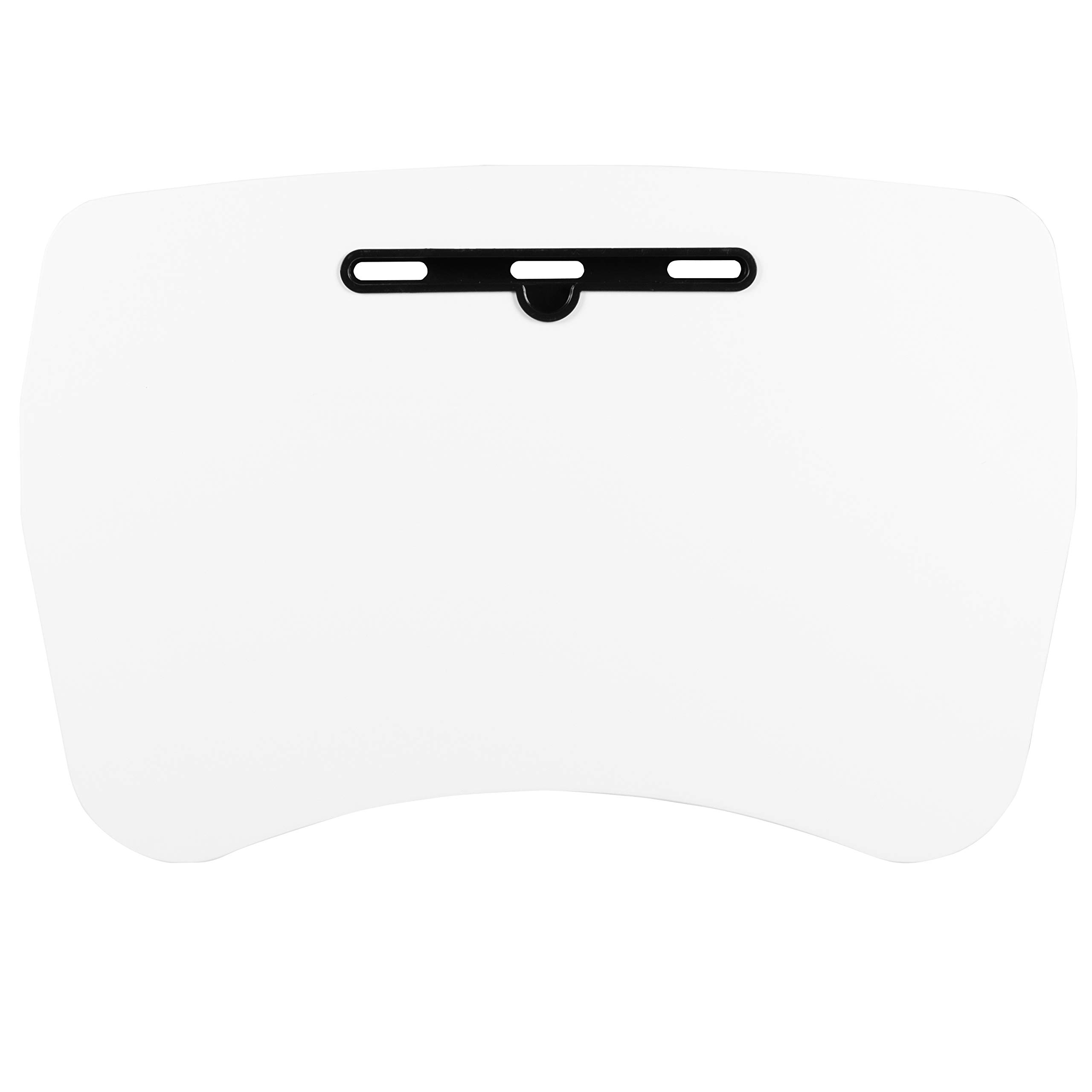 Adjustable Height Mobile Sit Stand White Ergonomic Computer Desk - Portable Standing Desk for Home Office, Gaming & Workspace Productivity