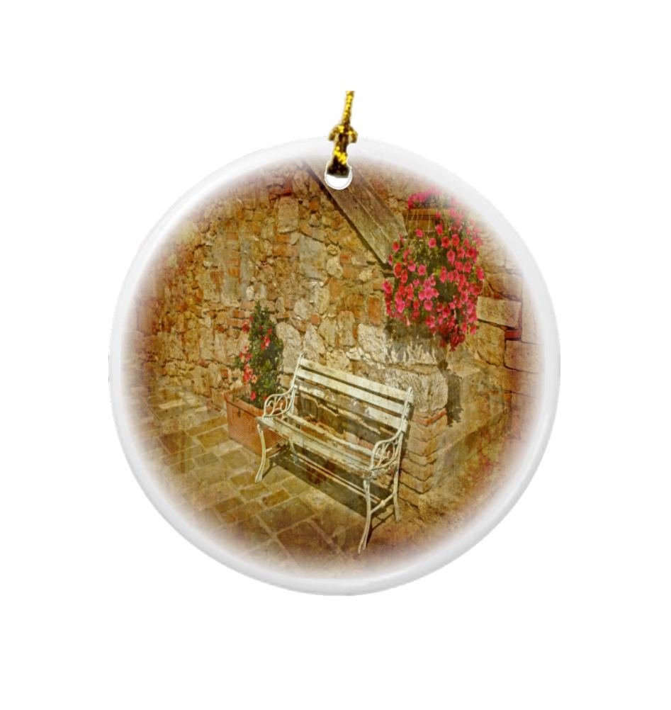 Vintage Round Porcelain Christmas Ornaments - Two-Sided Holiday Decor for Tree, Fireplace & Festive Home Decor - Perfect for Indoor & Outdoor Holiday Decorating