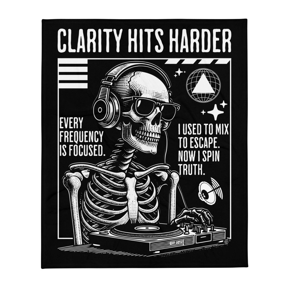 Clarity Hits Harder - Premium Recovery Throw Blanket for Stress Relief & Comfort | Cozy Soft Flannel Blanket for Home, Office, Yoga & Meditation