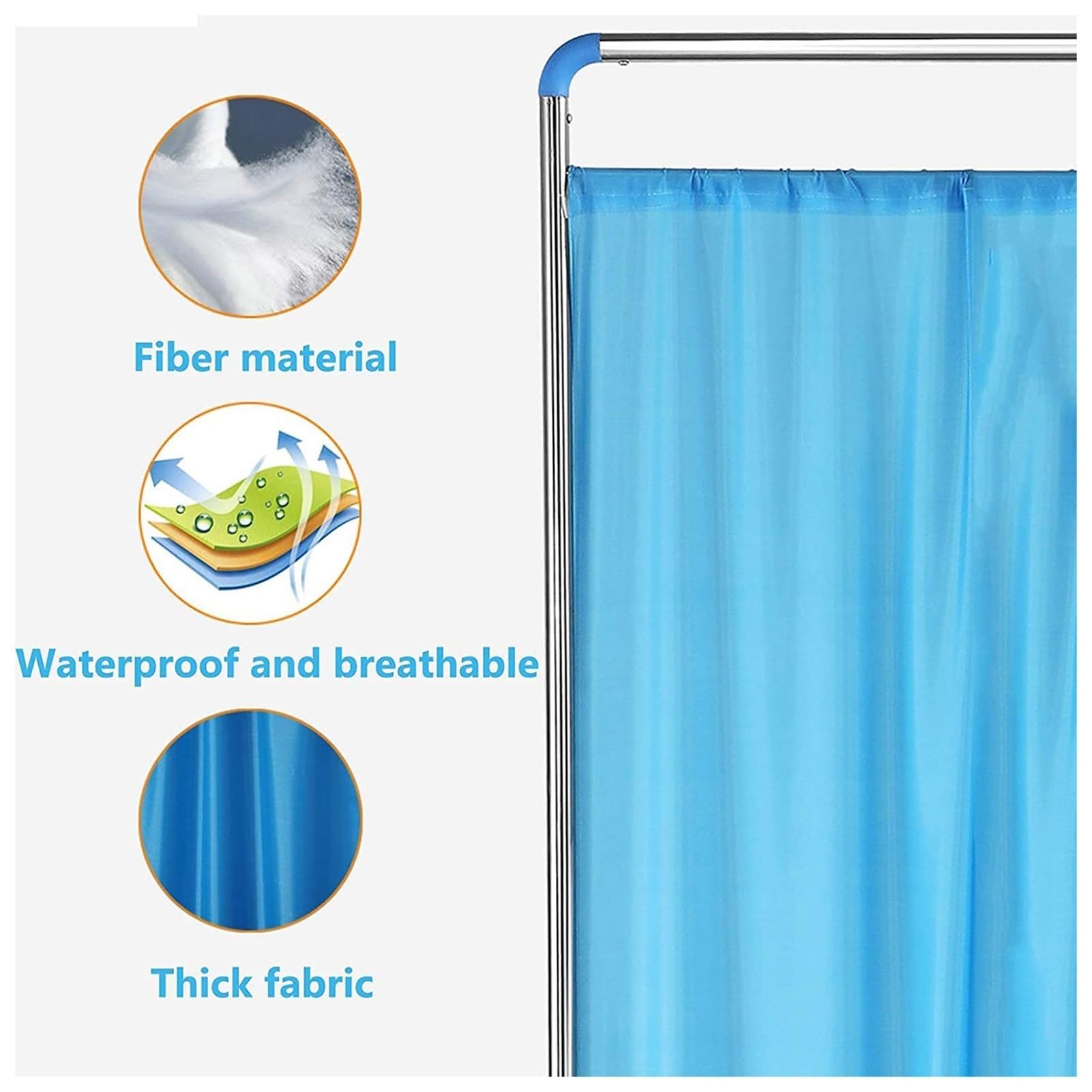 3-Panel Rolling Medical Privacy Screen on Wheels - Portable Room Divider for Clinics, Hospitals & Exam Rooms - Foldable Space-Saving Partition - Ideal for Patient Privacy, Waiting Areas & Office Spaces