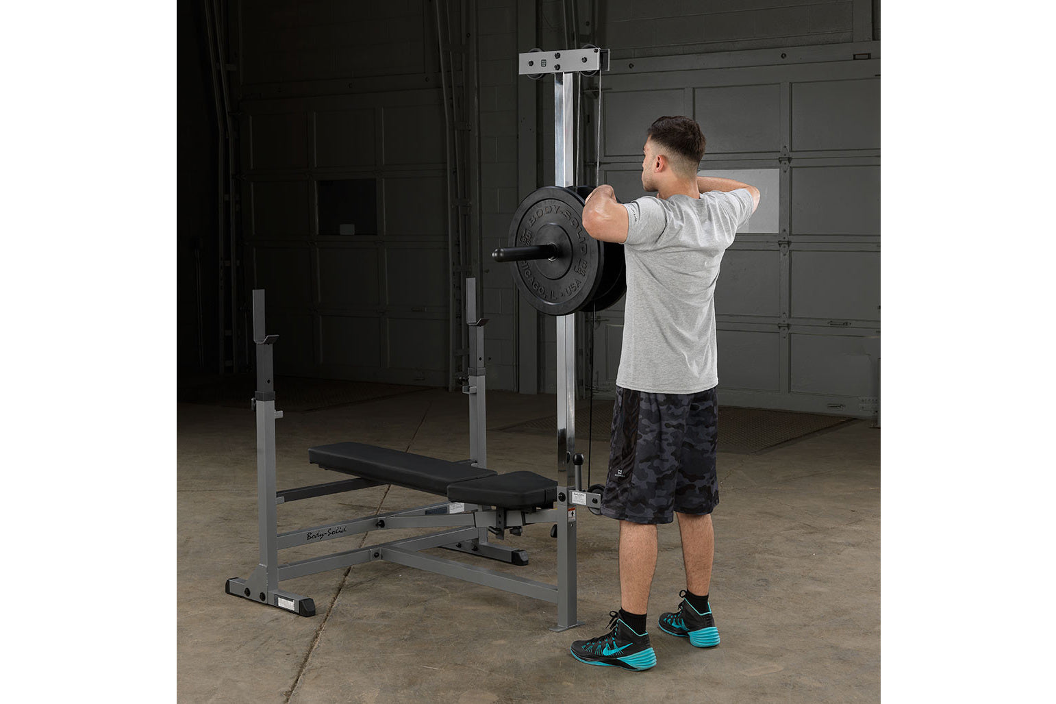Body Solid PowerCenter Combo Bench (GDIB46L) - Adjustable Weight Bench for Home Gym Strength Training - Perfect for Squats, Bench Press & Full-Body Workouts
