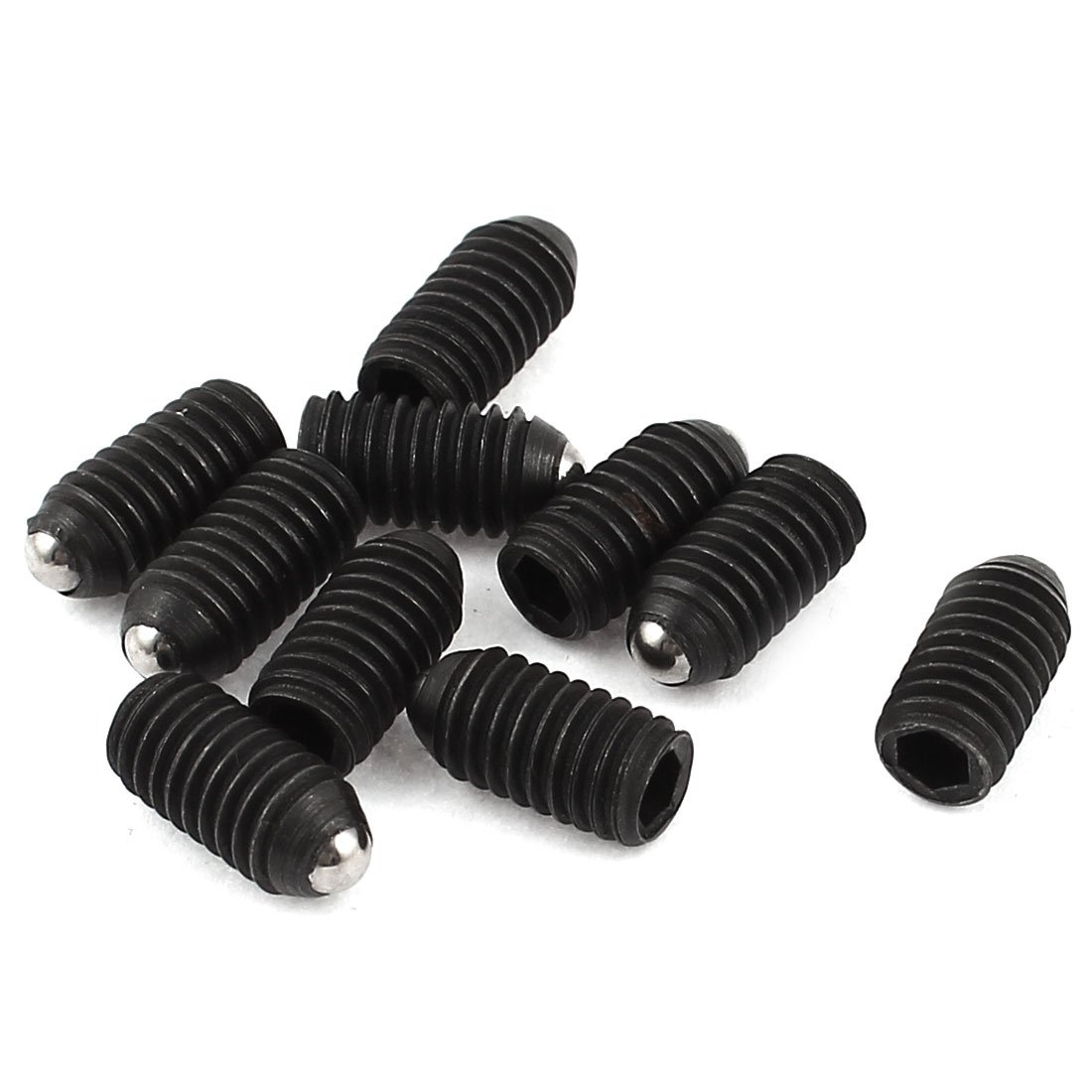 10 Pcs M6x10 Hex Socket Set Screws with Rolling Ball Plungers - Perfect for CNC Machinery, Automotive Repairs, and DIY Projects