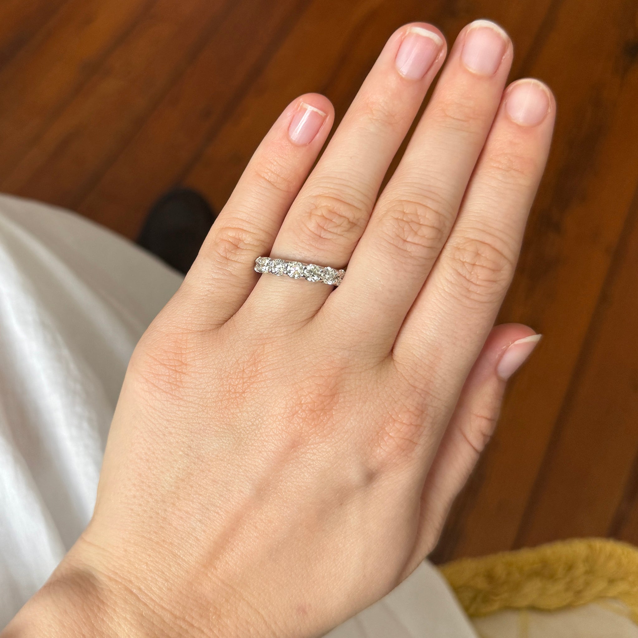 2ctw Round Diamond 9 Stone 14K White Gold Wedding Band - Elegant Anniversary Ring for Women, Perfect for Proposals, Engagements & Special Occasions