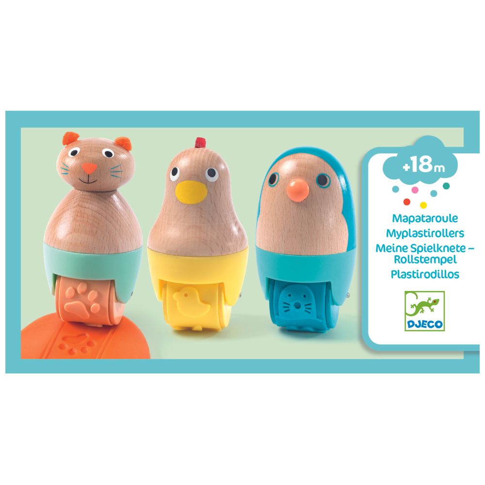 Djeco Play Dough Myplastirollers - Non-Toxic Modeling Clay for Kids, Creative Art & Sensory Play - Perfect for Preschool Learning, Birthday Gifts & Family Craft Time