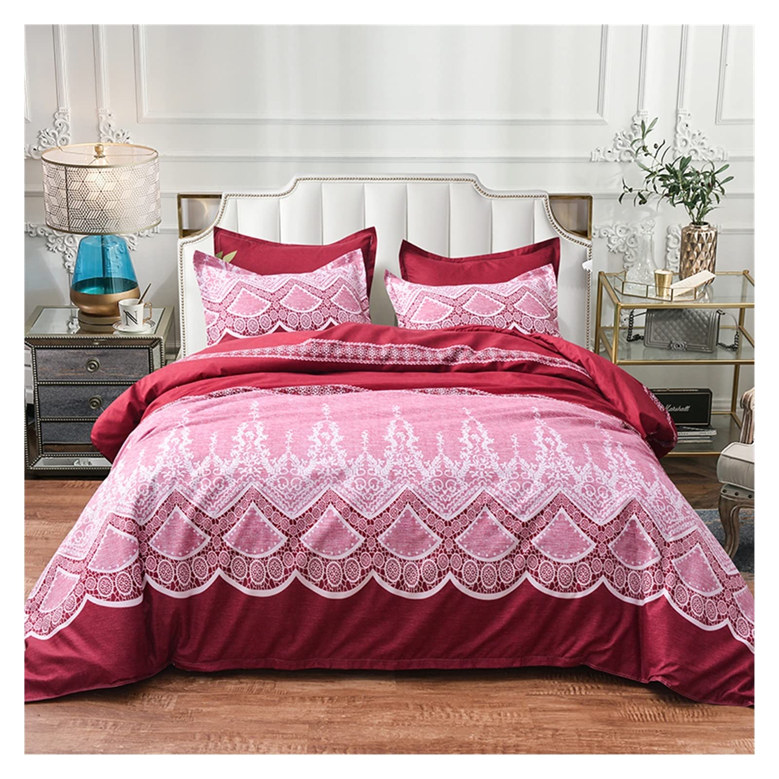 TOMYEUS Floral Printed Duvet Cover Set - King/Queen/Full Size Luxury Bedding with Pillowcases | Soft Home Textile for Bedroom Decor | Perfect for Master Bedroom, Guest Room & Cozy Home Styling