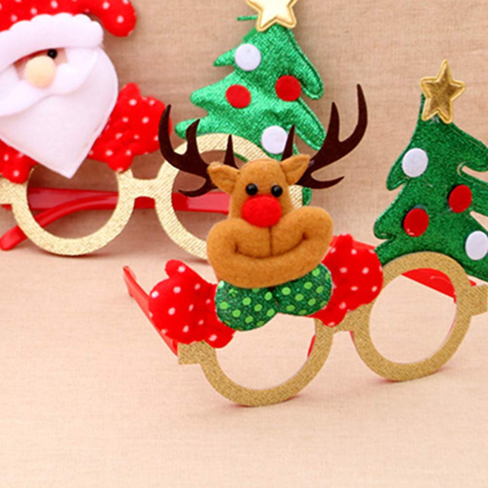 Bestoyard 3-Piece Funny Christmas Glasses Set - Santa Costume Glasses, Glitter Party Glasses for Kids & Adults - Perfect for Xmas Parties, Cosplay & Holiday Events