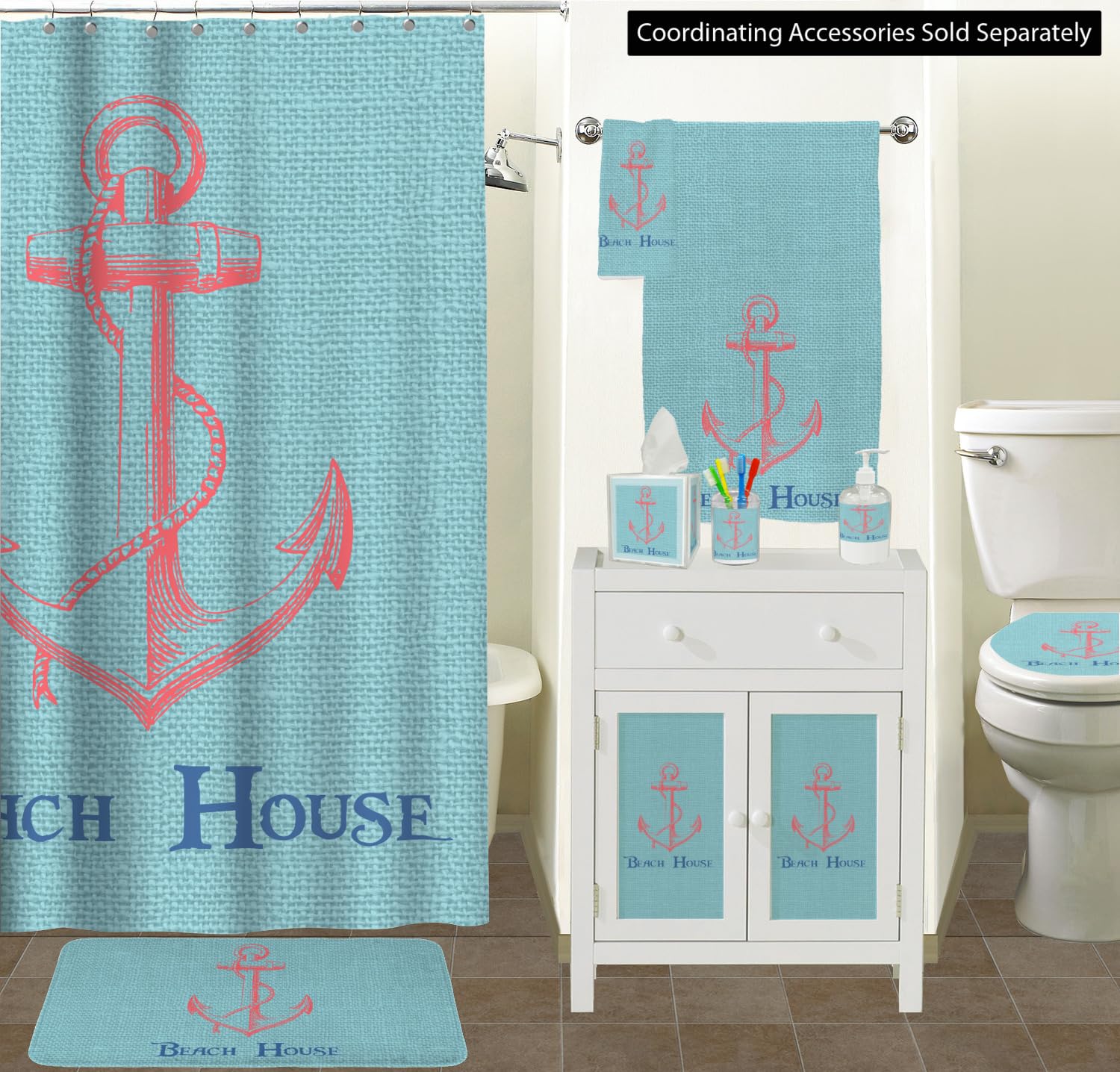 Personalized Chic Beach House Tissue Box Cover - Coastal Home Decor for Bathroom, Living Room & Bedroom | Waterproof & Stylish Tissue Holder for Vacation Homes & Beach Themed Spaces