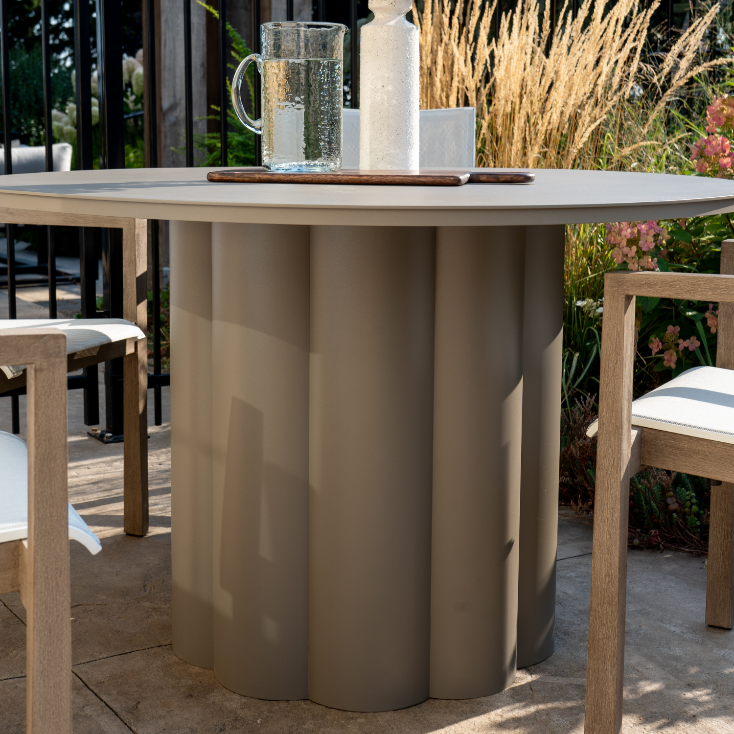 Modern Lotus Taupe Dining Table - Elegant & Durable for Home, Restaurant, or Office Use - Perfect for Family Gatherings & Dinner Parties