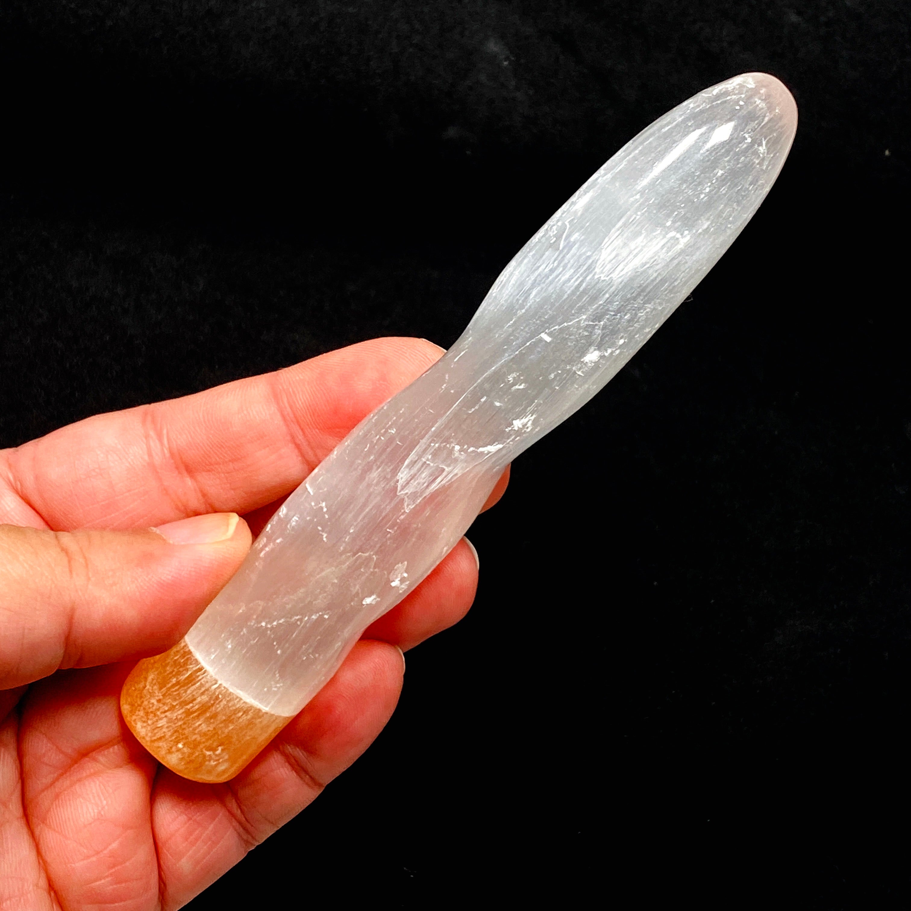 Selenite Spiral Crystal Massage Wand - Natural Healing Stone for Energy Cleansing & Chakra Balancing - Perfect for Meditation, Reiki, and Spiritual Healing Practices