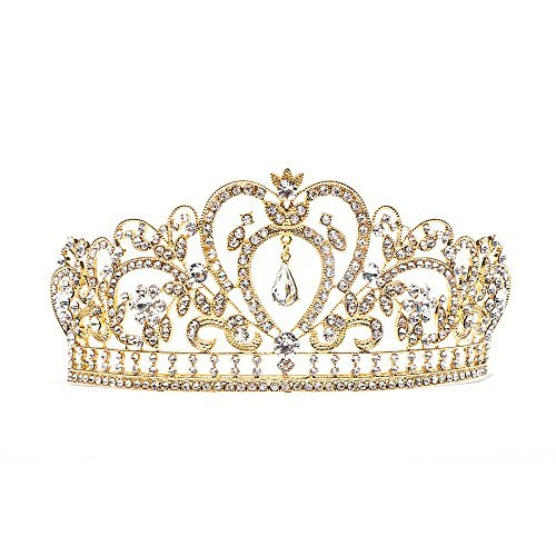 Baroque Clear Rhinestone Crystal Tiara Crown - Vintage Wedding Cake Topper for Princess & Queen Bridal Cakes | Elegant Birthday, Anniversary, and Bridal Shower Decoration