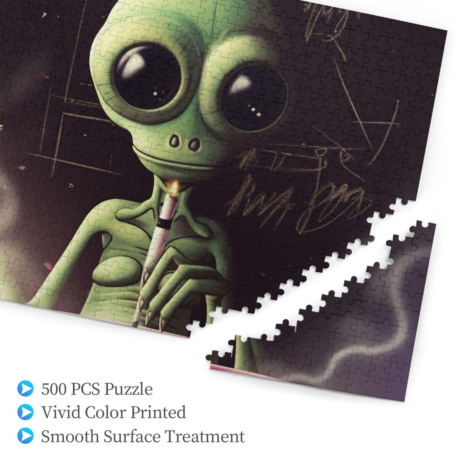 500-Piece Alien Smoke Jigsaw Puzzle for Adults - Personalized Wooden Photo Puzzle - Classic Family Board Game for Wedding, Birthday & Valentine's Day Gifts (20.4
