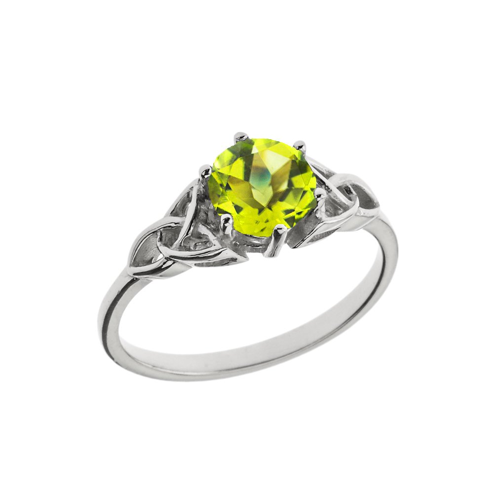 Exquisite Celtic Trinity Knot Engagement Ring - Sterling Silver with Genuine Gemstone, Personalized Size 5.75 - Perfect for Wedding Proposals, Anniversaries & Romantic Gifts