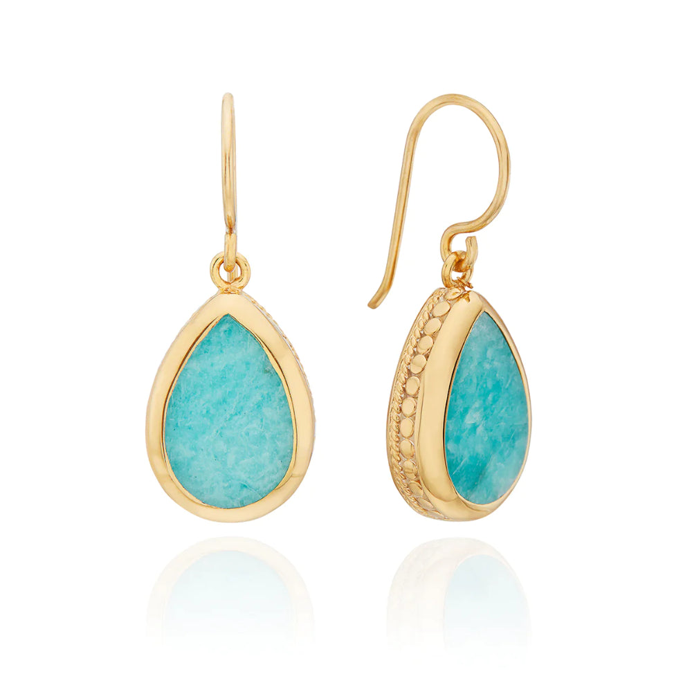 Anna Beck Amazonite Drop Earrings for Women - Handmade Sterling Silver Dangle Earrings - Boho Chic Jewelry Gift for Her - Perfect for Weddings, Parties & Everyday Wear