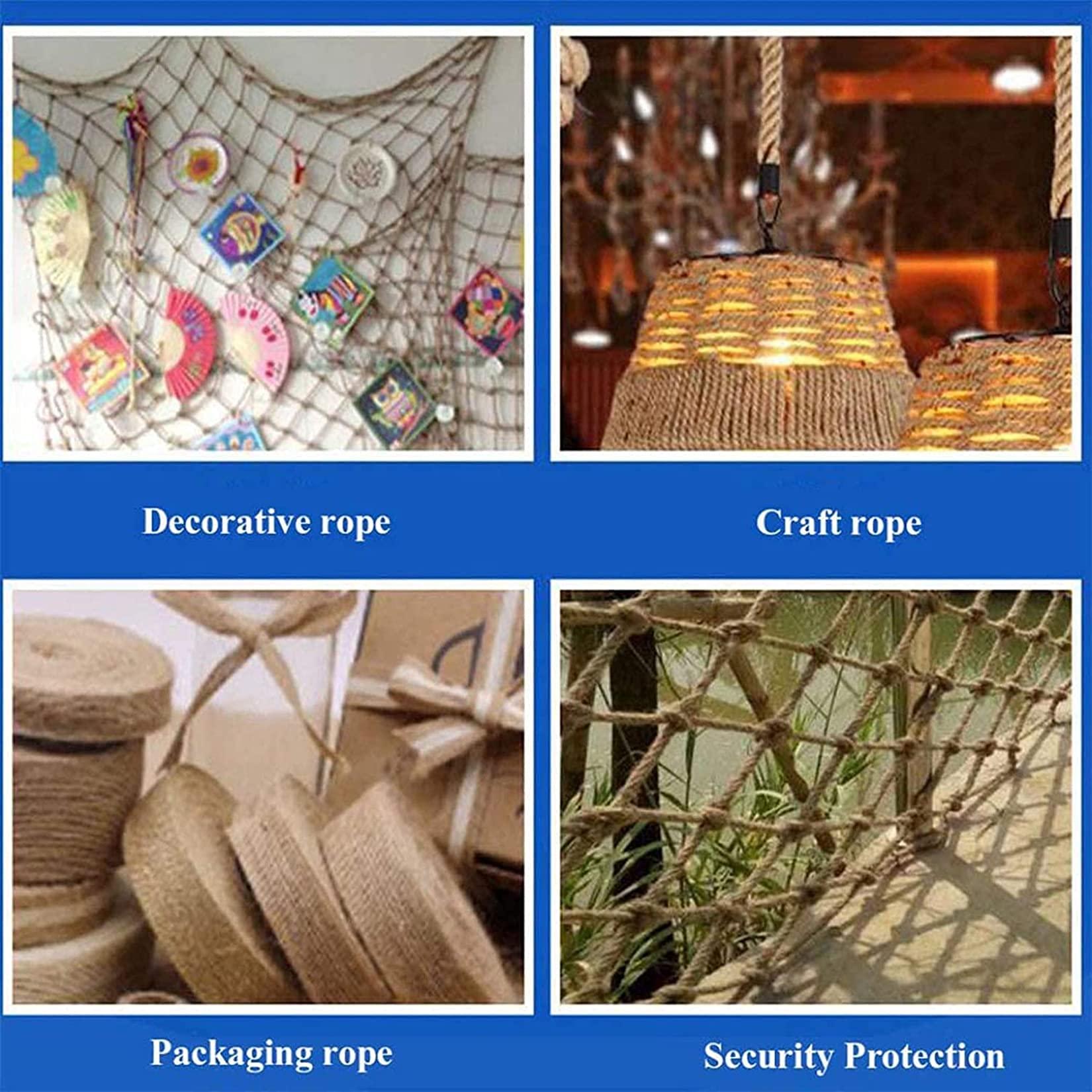 Natural Jute Rope - Strong Twisted Hemp Twine & Braided Sisal Rope for Crafts, Boating, Gardening, Climbing & Home Decor | Durable Eco-Friendly Rope for DIY Projects, Marine Use & Outdoor Activities