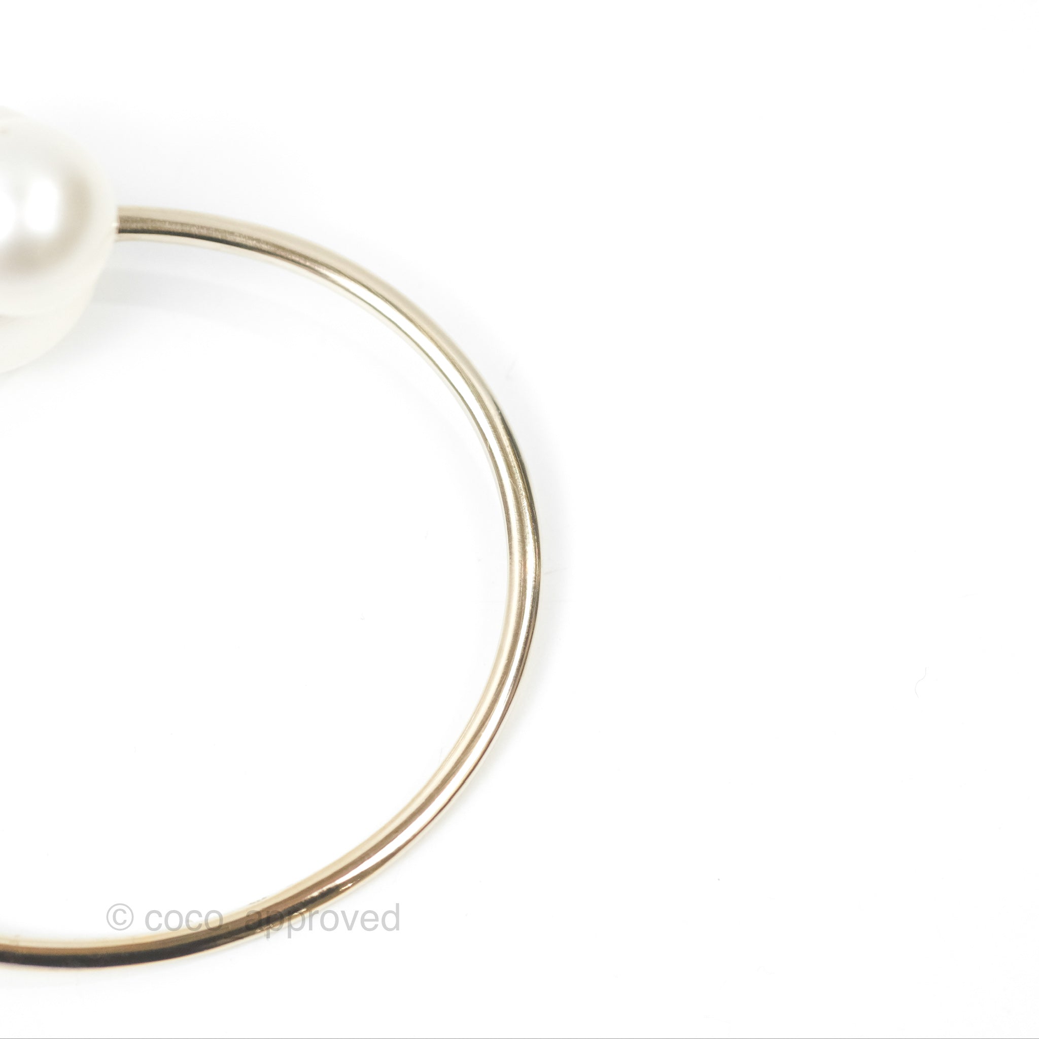 Chanel CC Pearl Bangle Gold Tone Bracelet for Women - Luxury Fashion Jewelry Gift for Anniversary, Birthday & Special Occasions