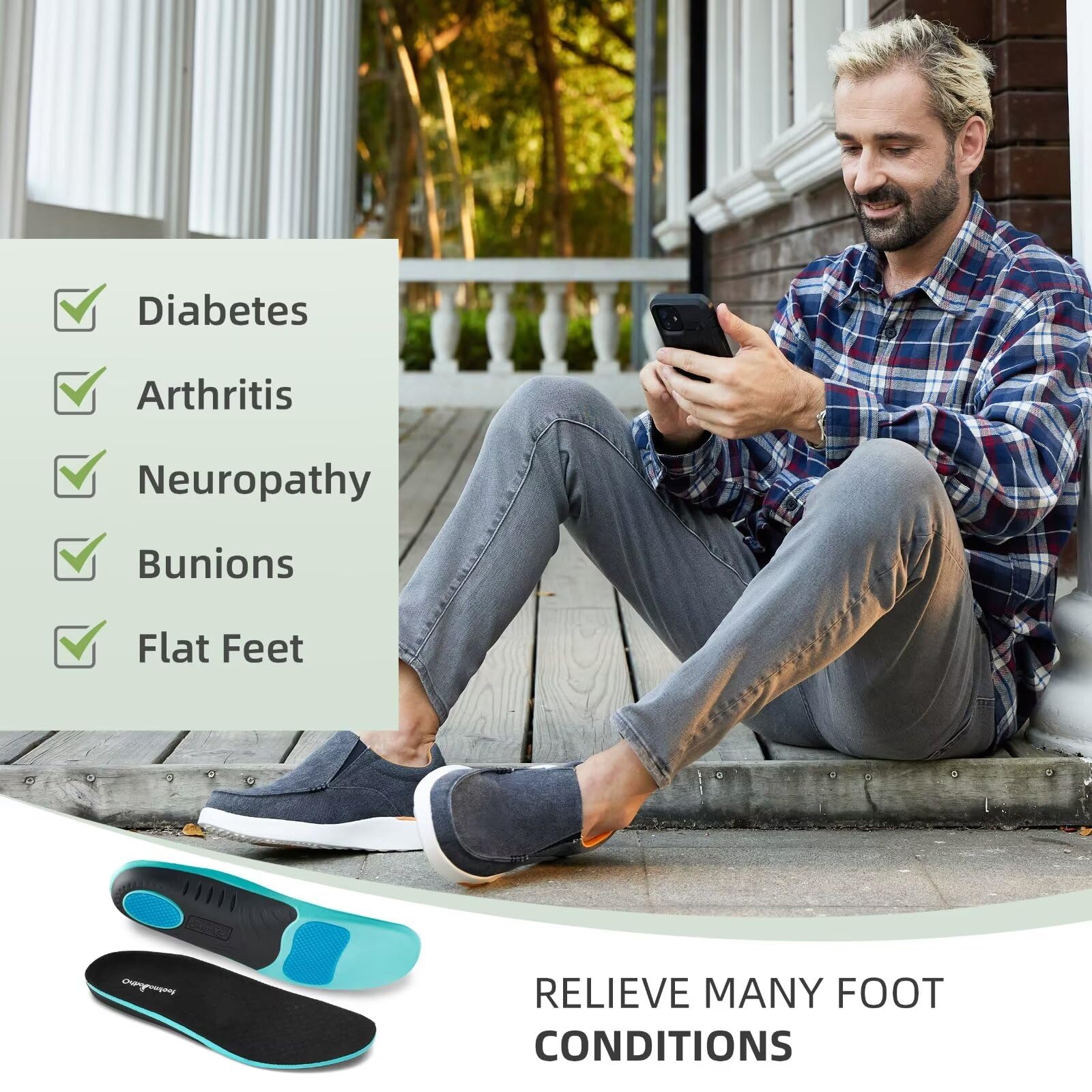 OrthoComfoot Men's Orthopedic Slip-On Shoes with Arch Support - Plantar Fasciitis Relief Loafers for Foot & Heel Pain | Comfortable Canvas Walking Shoes for Work, Travel & Daily Wear