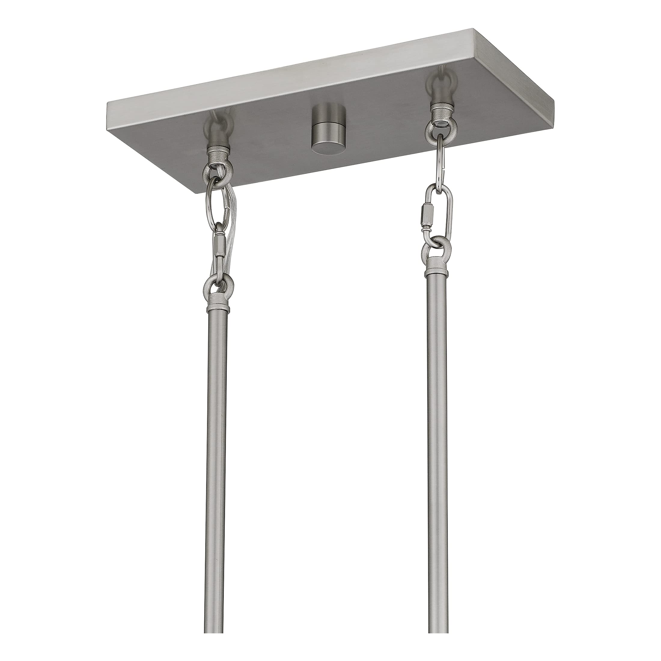 Quoizel Acacia 3-Light Brushed Nickel Linear Chandelier - Modern Dining Room Lighting Fixture for Kitchen Island, Bedroom or Entryway