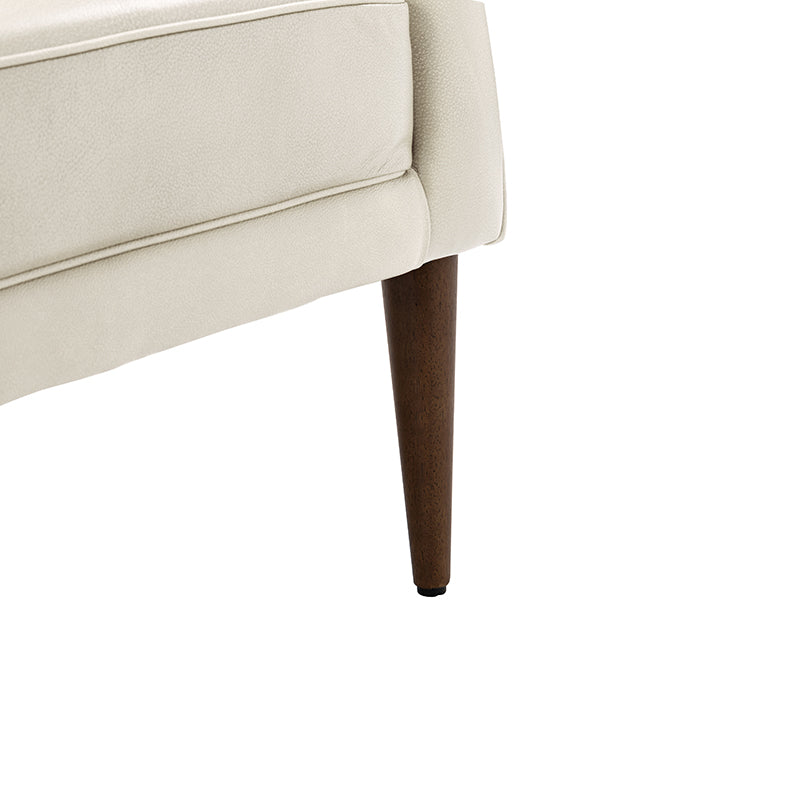 **Casio Genuine Leather Barrel Chair with Wooden Legs – Stylish Accent Chair for Living Room, Office, or Lounge**