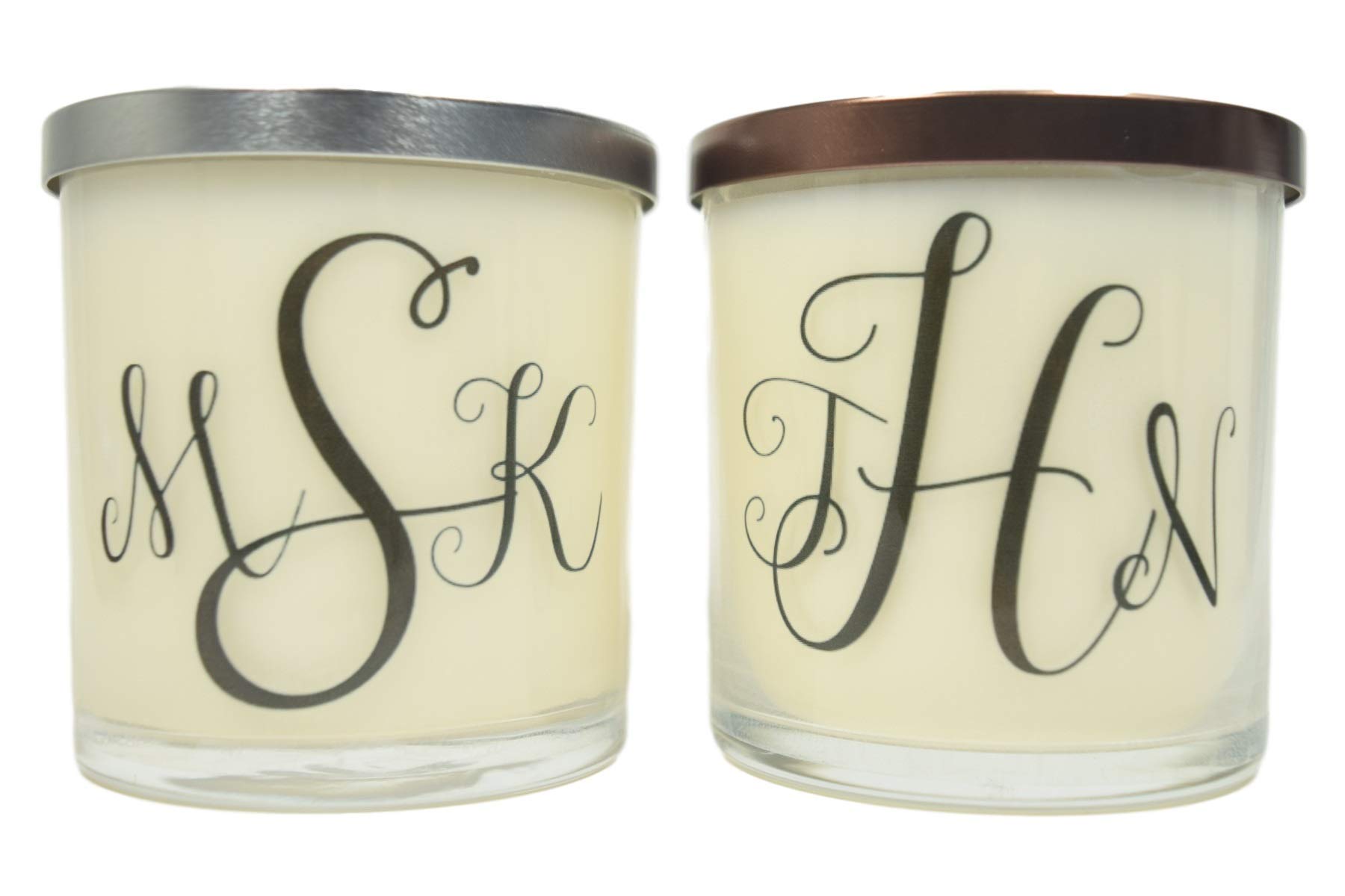 Personalized Monogram Soy Candle - 12oz Natural Scented Handmade Candle in Glass Jar, Custom Initial Gift for Home Decor, Wedding Favors & Relaxation Aromatherapy