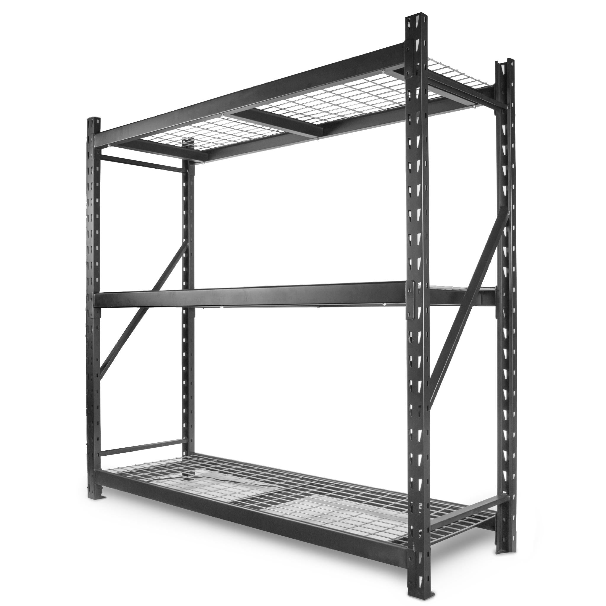 WEN RK7724 Heavy Duty 3-Tier Industrial Steel Storage Rack - Adjustable Shelves, 6000 lb Capacity - Perfect for Garage, Warehouse & Workshop Organization