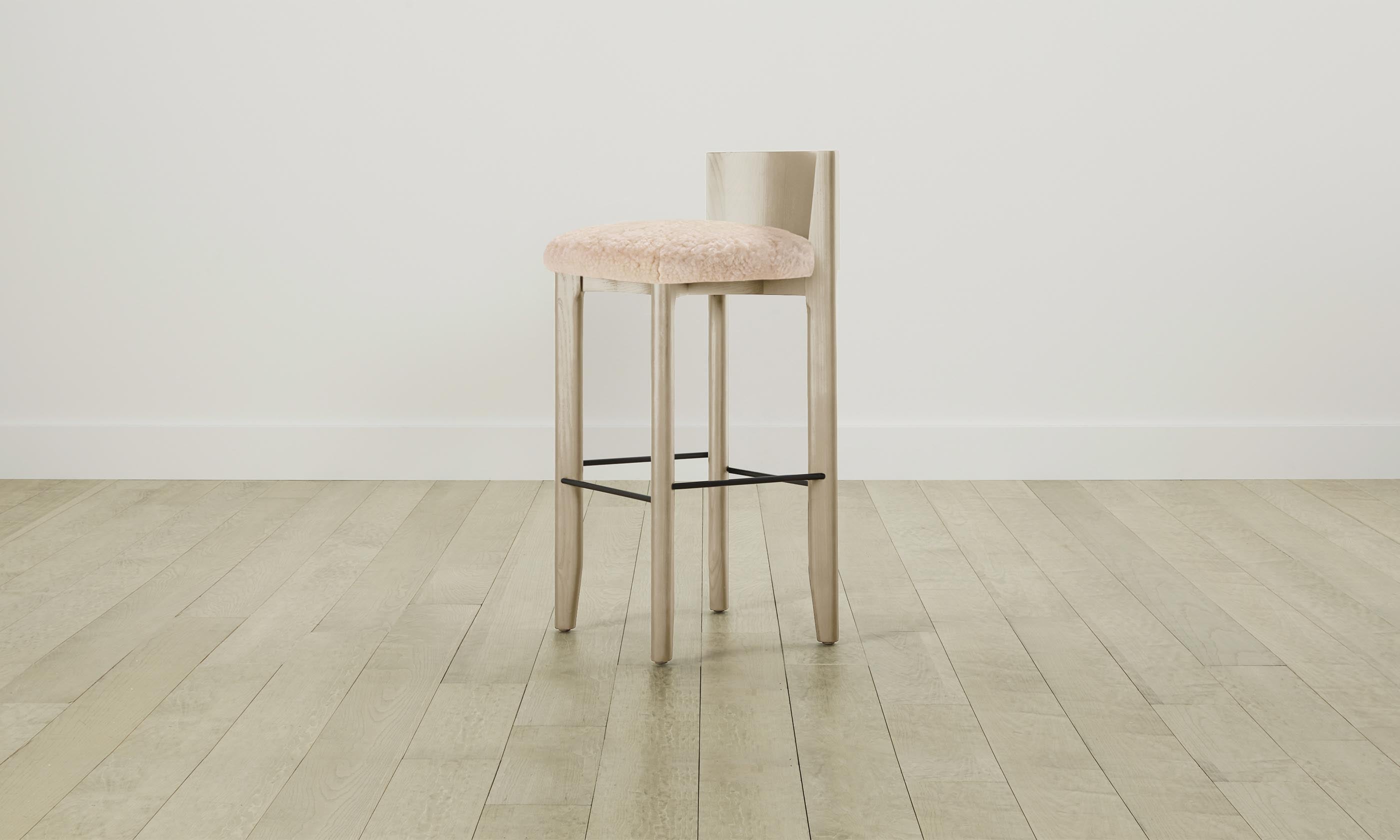 Premium Shearling Bar Stools for Kitchen Island & Home Bar - The Delancey Counter Stool with Cozy Shea Upholstery - Perfect for Modern Dining & Entertaining Spaces