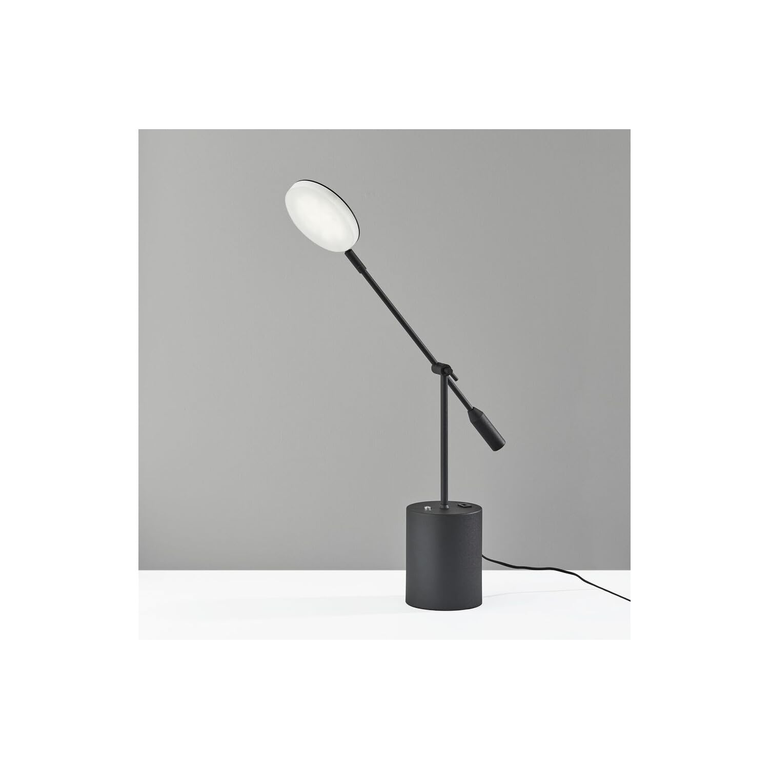 Adjustable 3-Color LED Floor Lamp with Black Metal Shade - Modern Lighting for Living Room, Bedroom, or Office