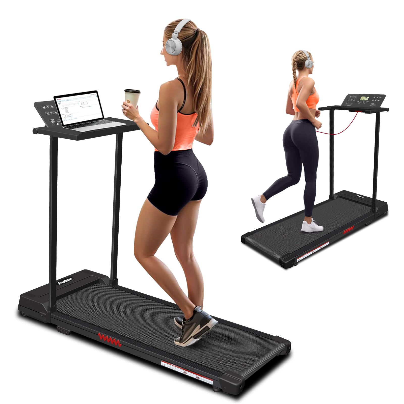 Foldable Treadmill for Home & Office - 3.0HP Under Desk Treadmill with 12 Preset Programs, LED Display & 320 LBS Capacity | Compact Folding Design for Small Spaces | Perfect for Walking While Working, Home Gym & Apartment Workouts
