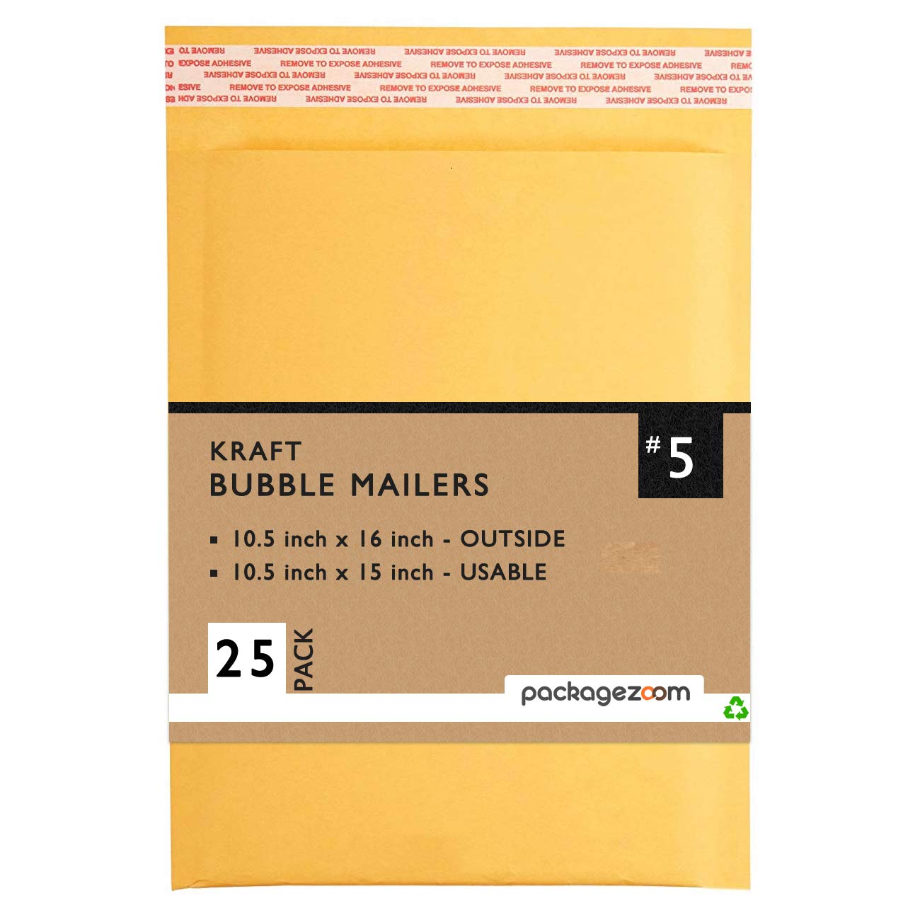 Kraft Bubble Mailers 10.5x16 - 25 Pack for Shipping & Mailing
