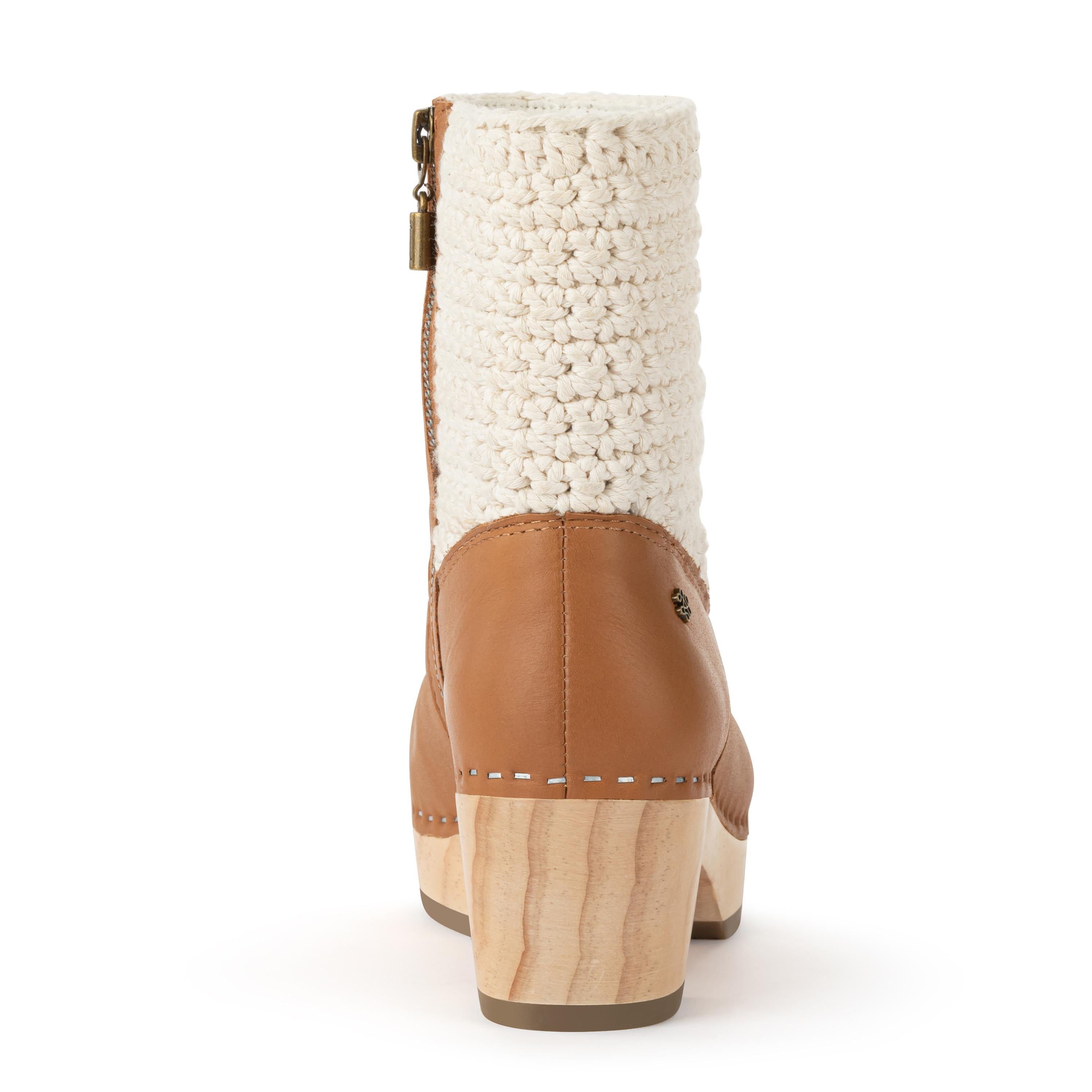 Paloma Clog Boots - Genuine Leather Women's Ankle Boots in Tobacco Brown | Comfortable & Stylish for Fall & Winter Fashion