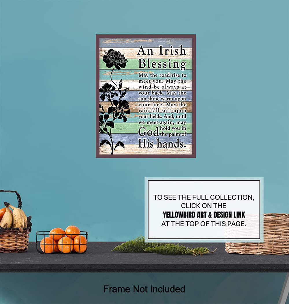 Irish Blessing Wall Decor - Inspirational Quotes Poster for Home & Office
