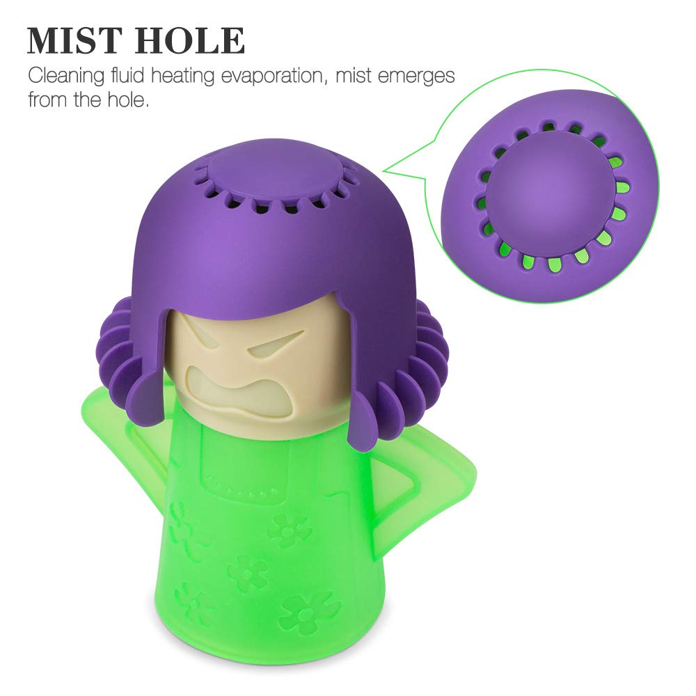 Angry Mama Microwave Cleaner - Steam Cleaner & Disinfectant for Kitchen, Uses Vinegar & Water to Remove Grease & Odors in Minutes | Green Microwave Steamer | Perfect for Deep Cleaning & Sanitizing Ovens