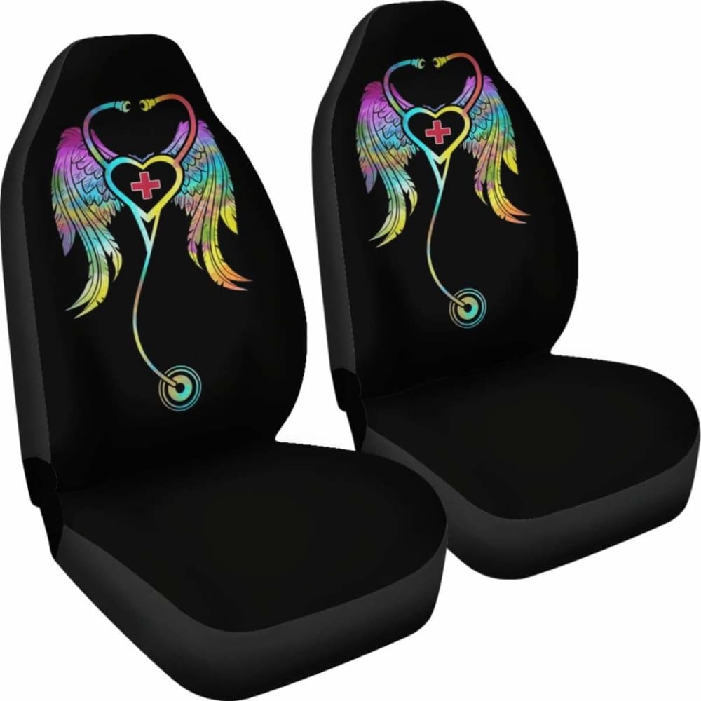 Artistic Nurse Symbol Love Car Seat Covers - Perfect Gift for Healthcare Workers & Nurses - Ideal for Cars, Trucks & SUVs - Great for Daily Commute, Road Trips & Hospital Parking