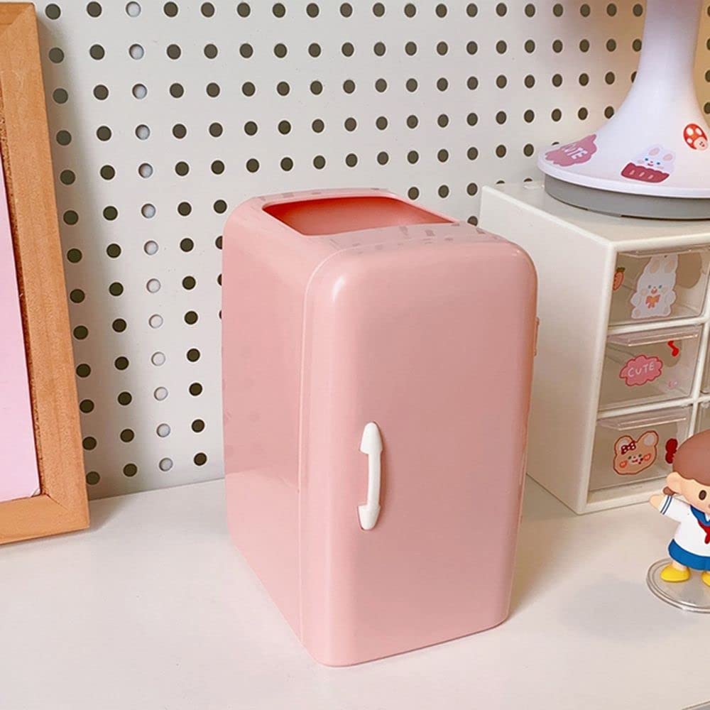 Adorable Cartoon Refrigerator Pen Holder & Desk Organizer - Kawaii Pencil Case for School, Office & Home Use | Perfect for Students, Teachers & Stationery Lovers (Pink)