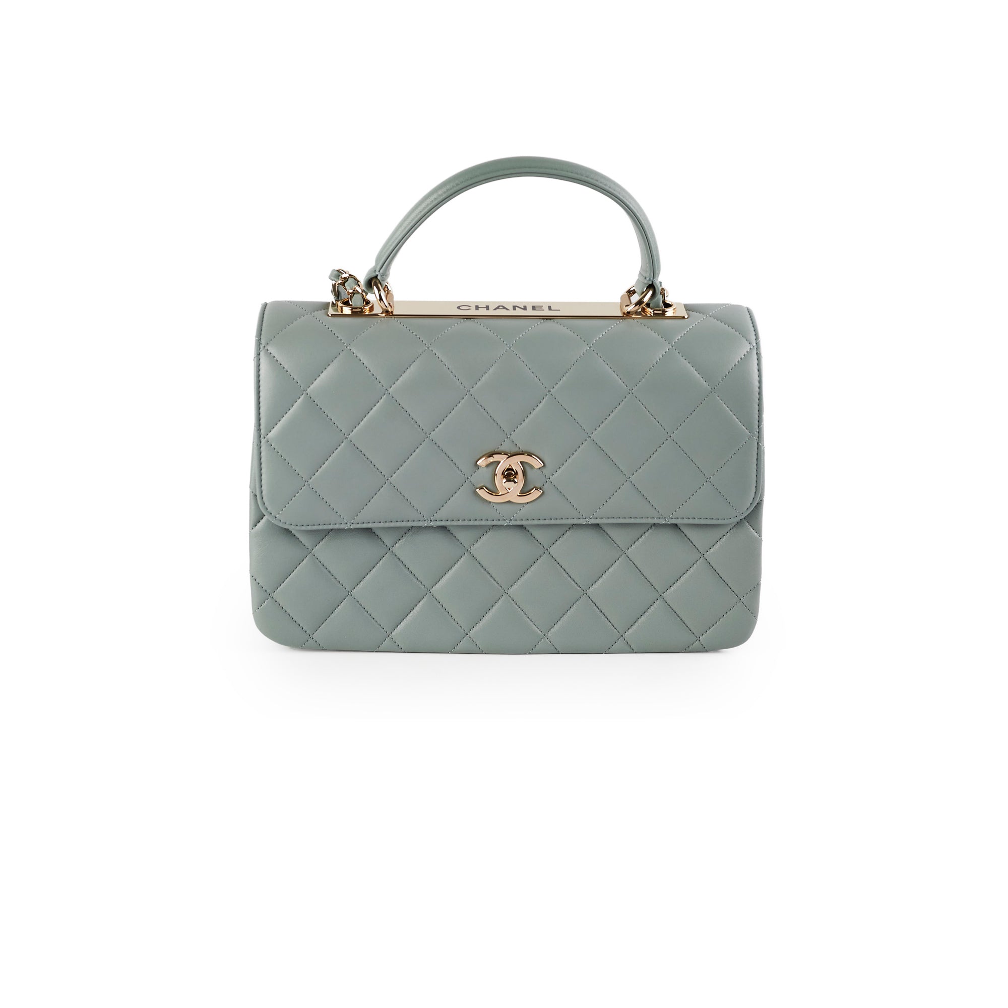 Chanel Large Trendy CC Top Handle Bag in Blue & Green - Luxury Designer Handbag for Women, Perfect for Parties, Work & Everyday Use
