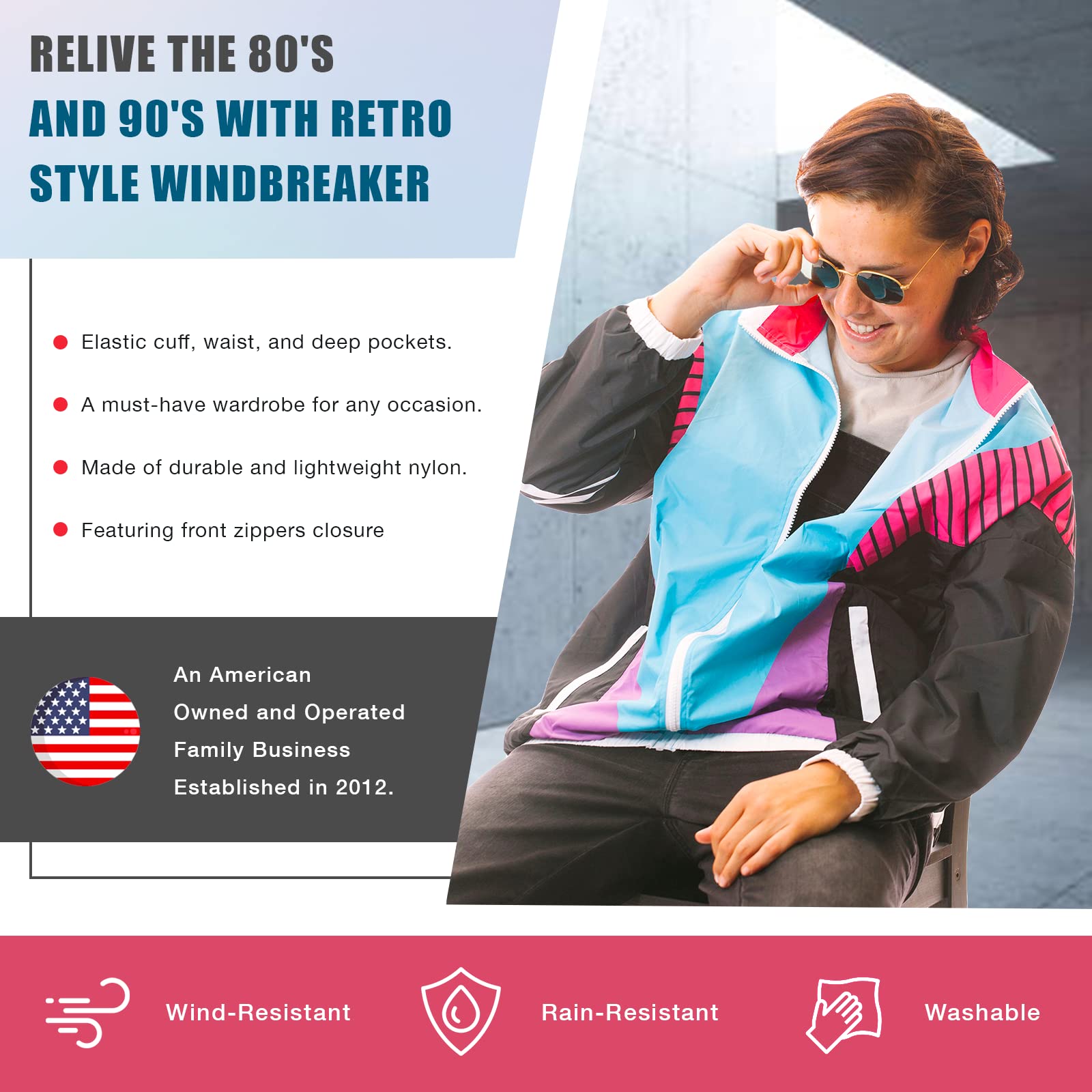 Vintage 80s & 90s Retro Windbreaker Jacket - Funny Guy Mugs Collection | Trendy Unisex Outerwear for Casual Wear, Street Style & Nostalgic Fashion