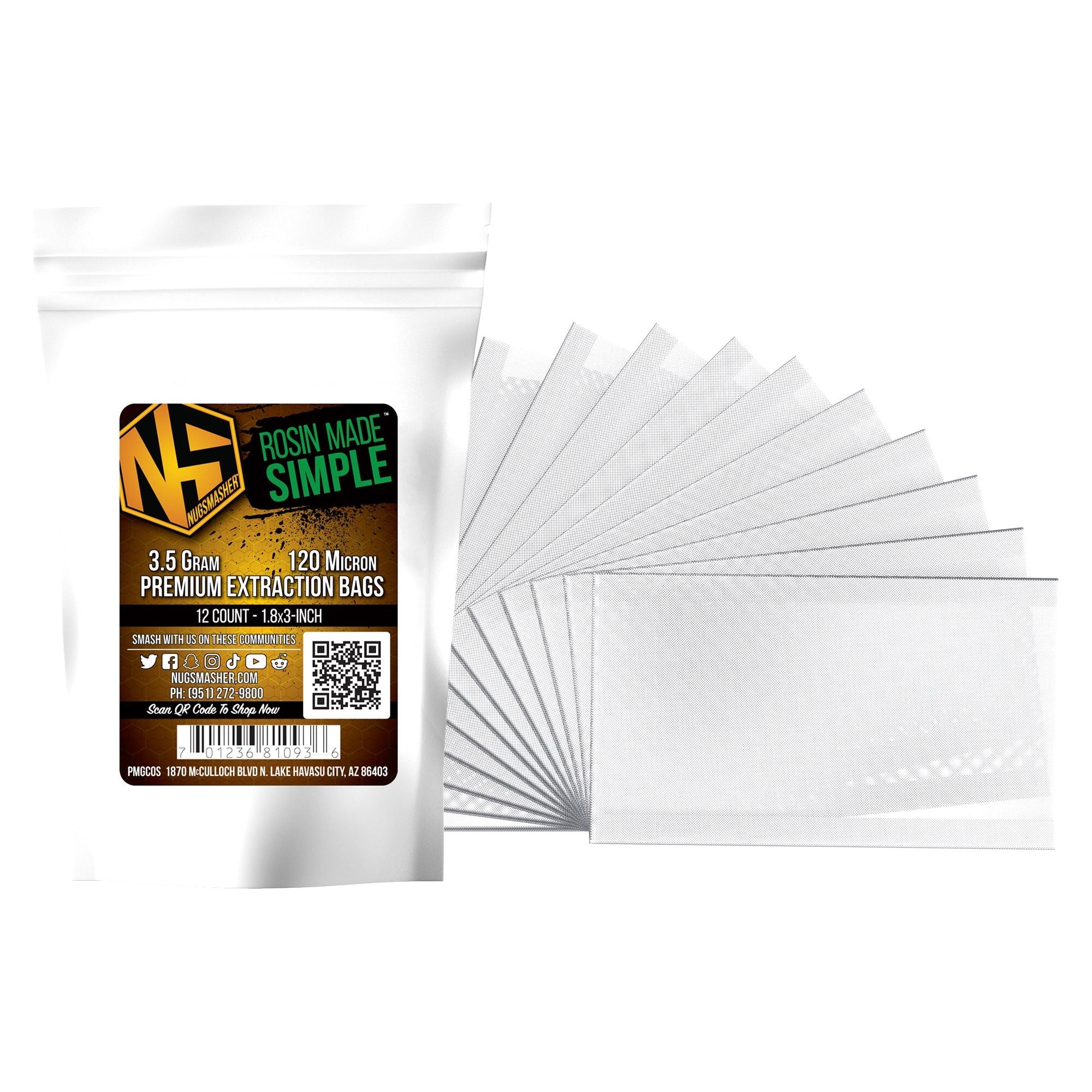 Nugsmasher 3.5 Gram Rosin Press Extraction Bag Kit - Premium Rosin Press Bags for Cannabis Extraction - Perfect for Home DIY Rosin Pressing & Concentrate Making
