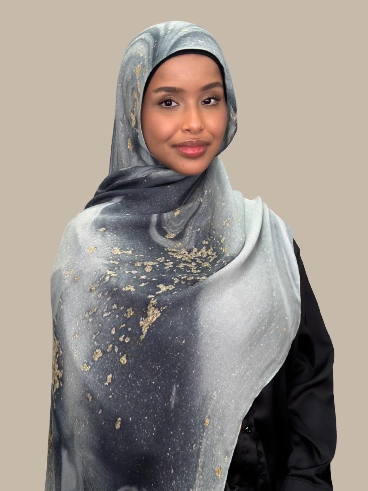 London Fog Print Modal Hijab - Soft & Breathable Scarf for Women - Perfect for Daily Wear, Prayer, and Fashion Outfits