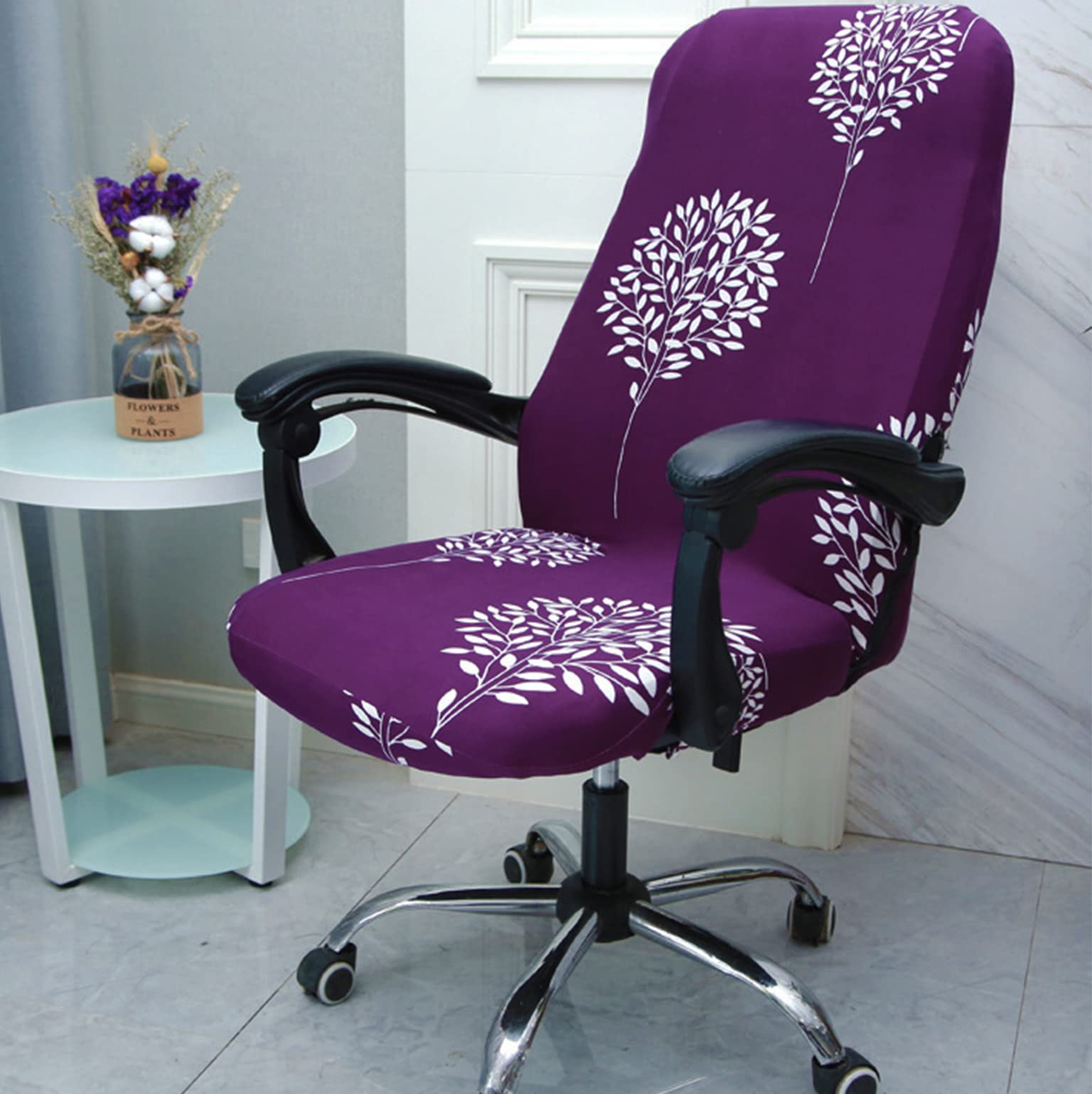 XNN Stretchable Office Chair Cover - Breathable Protective Slipcover for Computer & Gaming Chairs | Home Office & Workspace Decor (Black)