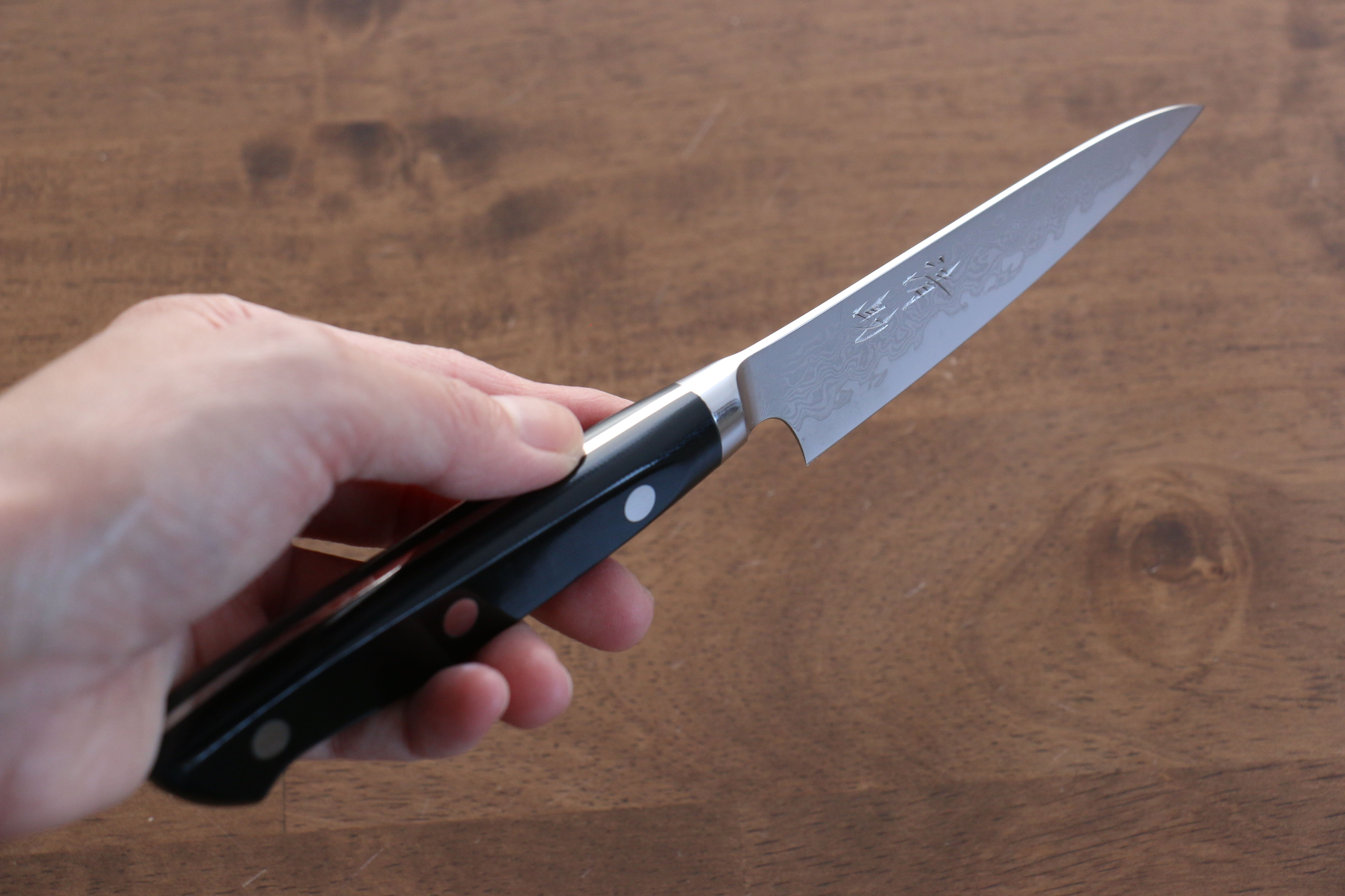 Premium Seisuke VG10 33-Layer Damascus Petty Utility Knife 105mm with Micarta Handle - Perfect for Kitchen, Camping & Outdoor Cooking
