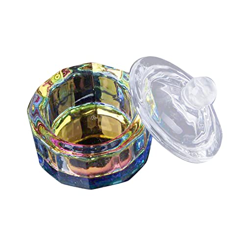 Almencla 12-Sided Glass Mixing Bowl with Lid - DIY Acrylic Liquid Mixing for Crafts