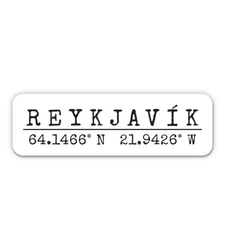Squiddy Reykjavik Iceland City Coordinates Travel Luggage Vinyl Sticker Decal - 5